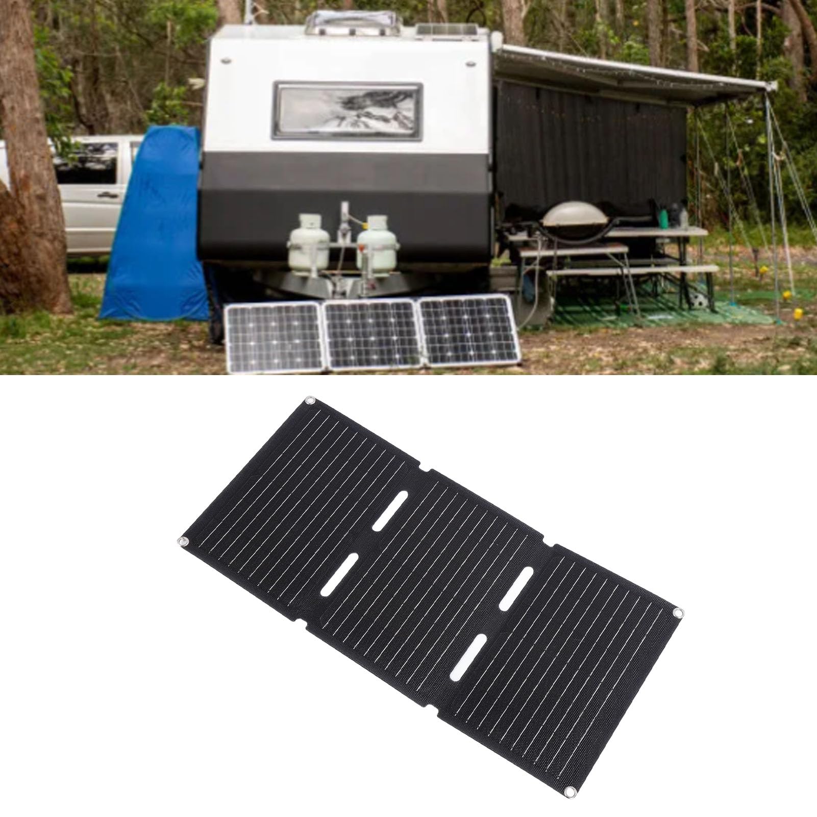 Przenośny Panel Słoneczny, ładowarka 30W 12V 2,5A do Telefonu Kempingowego, Składana Lekka Składana ładowarka Słoneczna na Kemping Przenośna ładowarka Słoneczna Turystyka,