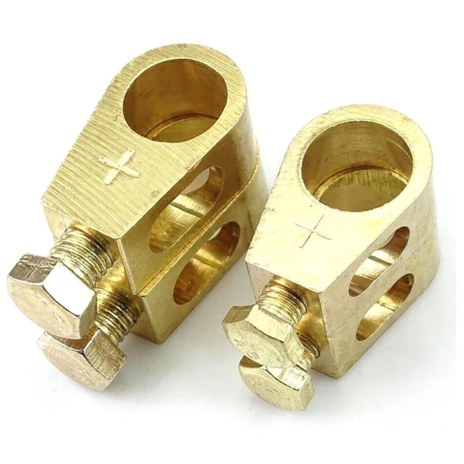 PUSKIU Pure Copper Battery Connection Clip, Upgarde Car Battery Terminal Connectors Kit Universal Negative and Positive Car Battery Cable Terminal