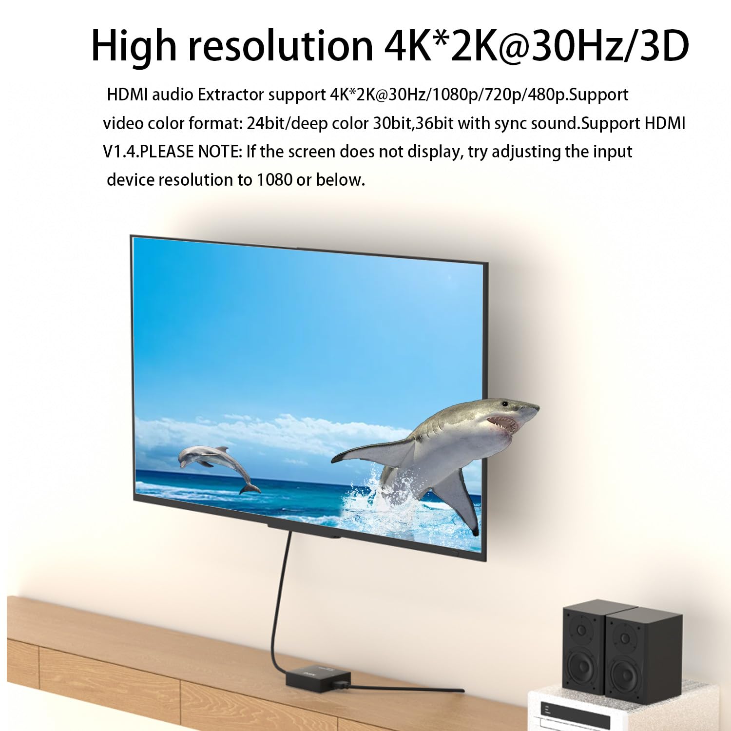 Divisor extractor de audio HDMI, adaptador de audio HDMI a 3.5 mm, 4K x 2K @30HZ, 3D, 1080P compatible con TV, PC, sistema de sonido, Xbox, Switch, PS3, PS4, PS5