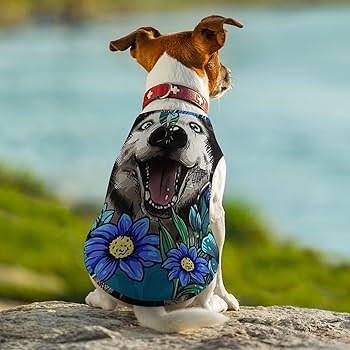 Amazon | ペット服 可愛い ハスキー犬 ペット ベスト L 袖なし