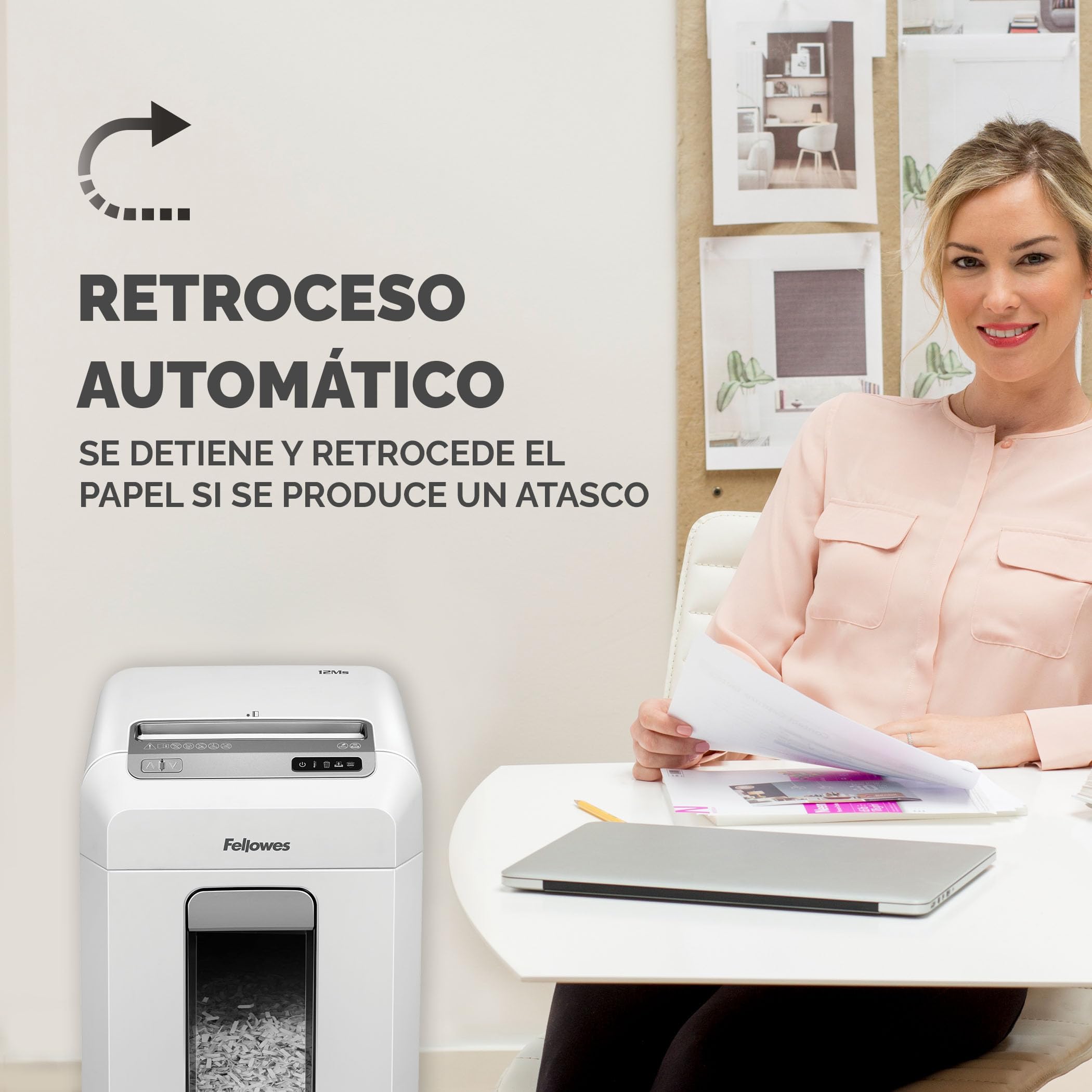 Fellowes Powershred 12MS - Destructora de Papel, destruye hasta 12 Hojas, minicorte, para pequeñas Empresas y oficinas domésticas + Fellowes Aceite lubricante para destructoras de papel, 355 ml