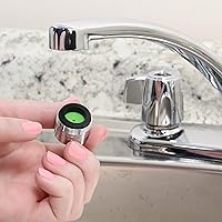 Vista 8 de Danco 10485 Aireador de grifo de ahorro de agua extra de doble rosca, verde, 1.0 GPM, cromado