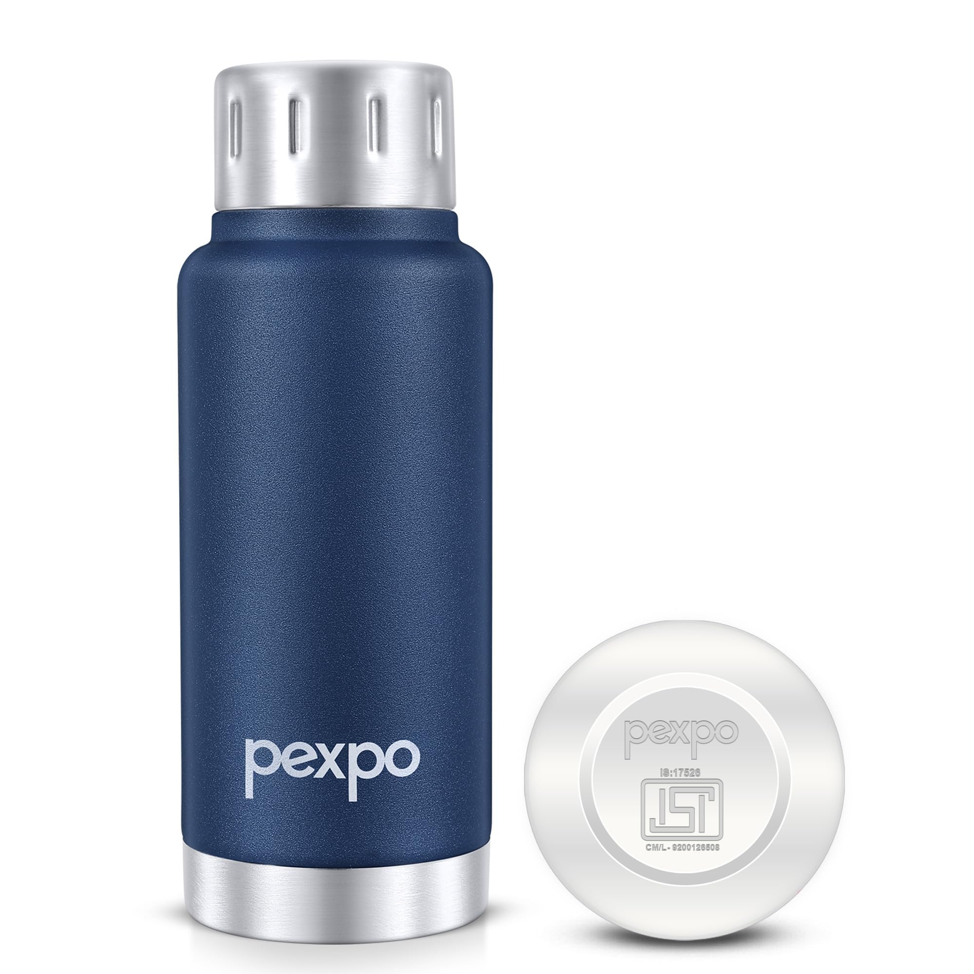 Pexpo Cameo Hot & Cold 300ml Stainless Steel Water Bottle|Denim Blue| 