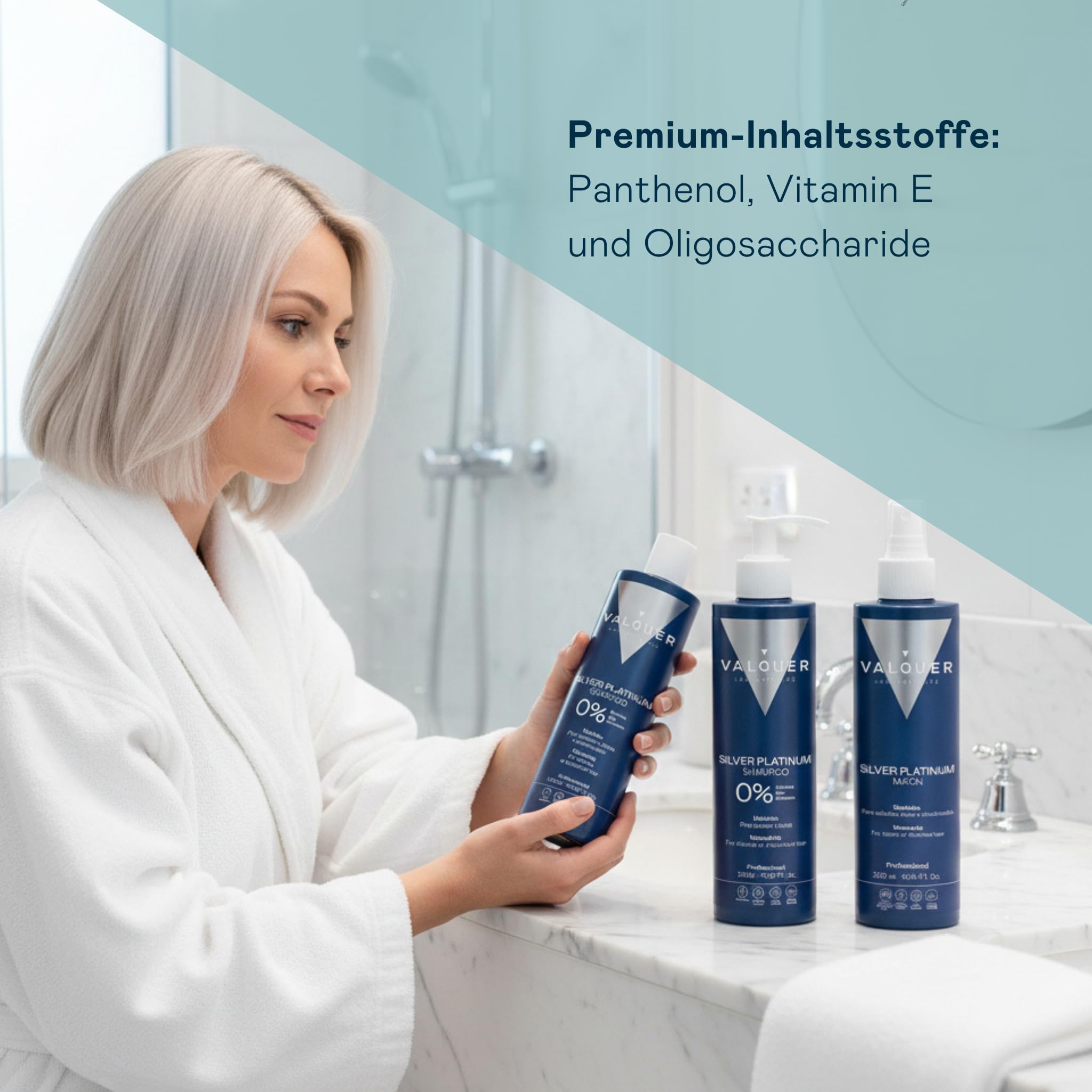 Valquer Pack Anti-Gelbstich | Purple Toning Shampoo, Haarmaske und Lotion