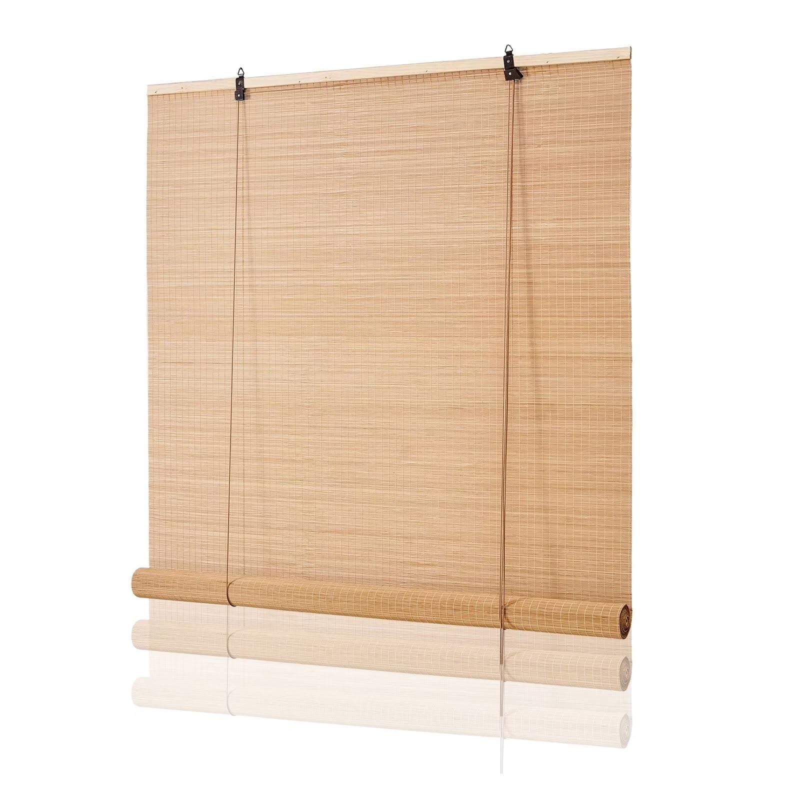 Bamboo Blinds, Blackout Roll Up Shades for Windows Privacy Protection