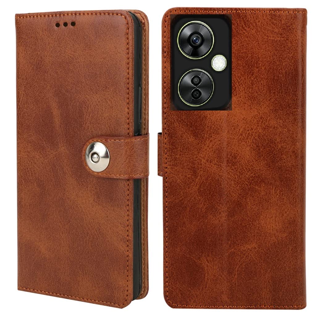 COVERBLACK Flip Cover for OnePlus CPH2467 / Nord CE3 Lite | Inside Back TPU & Stand | Wallet Stylish Button Magnetic Closure for OnePlus Nord CE 3 Lite 5G - Brown (B0C3BQ8RVS) Amazon Price History, Amazon Price Tracker