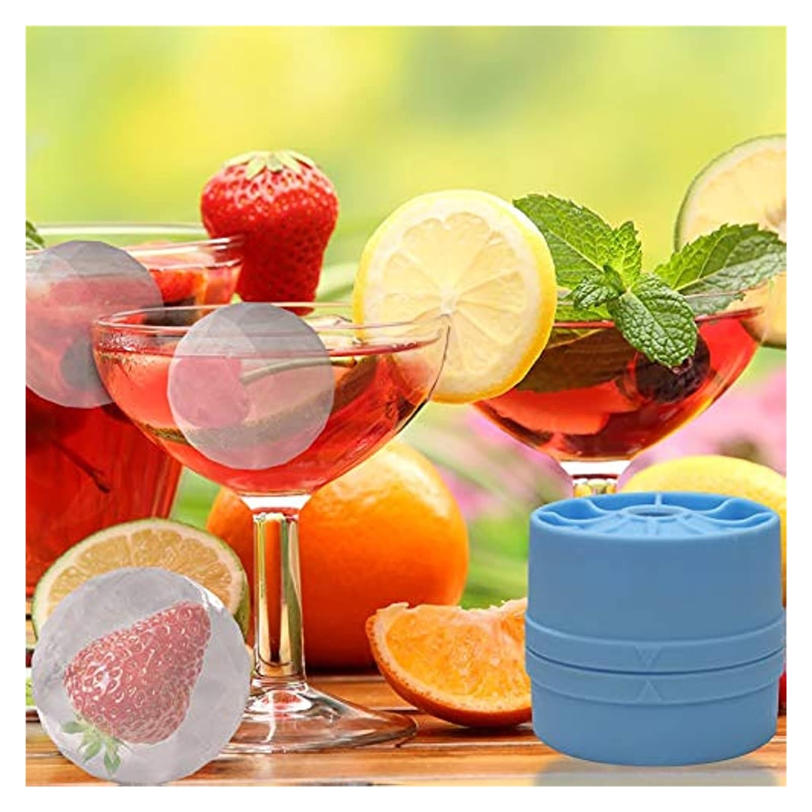 Vassoio per cubetti di Ghiaccio Vassoio in Silicone da 2 Pezzi Vassoi per Ghiaccio a Forma di Sfera diamantata Vassoio per Alimenti Stampo Rotondo per Cocktail di Whisky (Color : Blue Green 2pack)