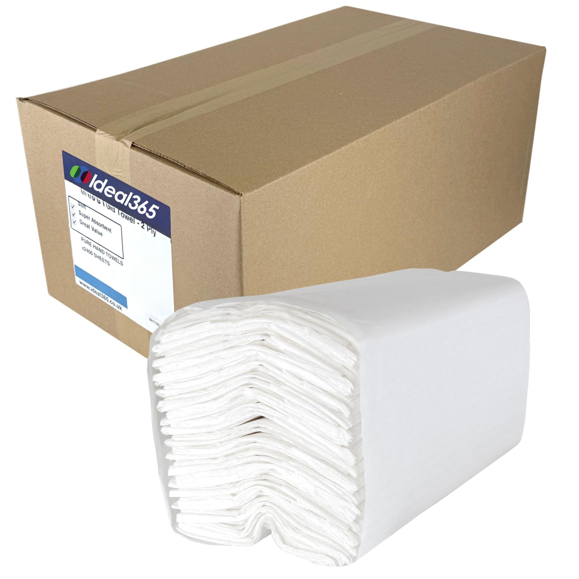 White Paper Hand Towels C FOLD 2 PLY Multi FOLD CASE of 2400 Paper Towels