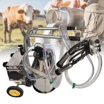 Portable Cow Milking Machine, 750W Farm Bucket Milking Equipment, Electric Cow Milking Machine,25L Milker Machine for Cows and Goat110V