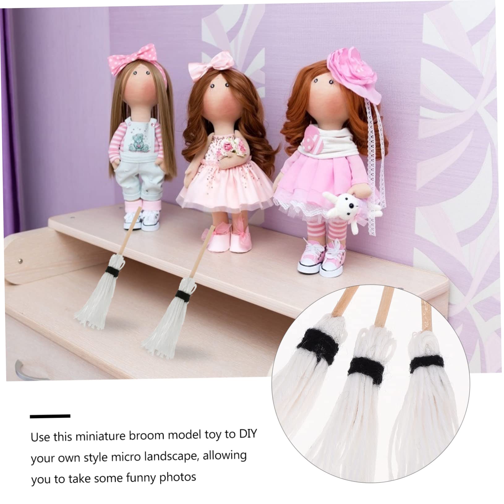 SUPVOX Halloween Miniature Broom Set 10pcs Witch Broom Decorations Scary Mop Props for Party Theme