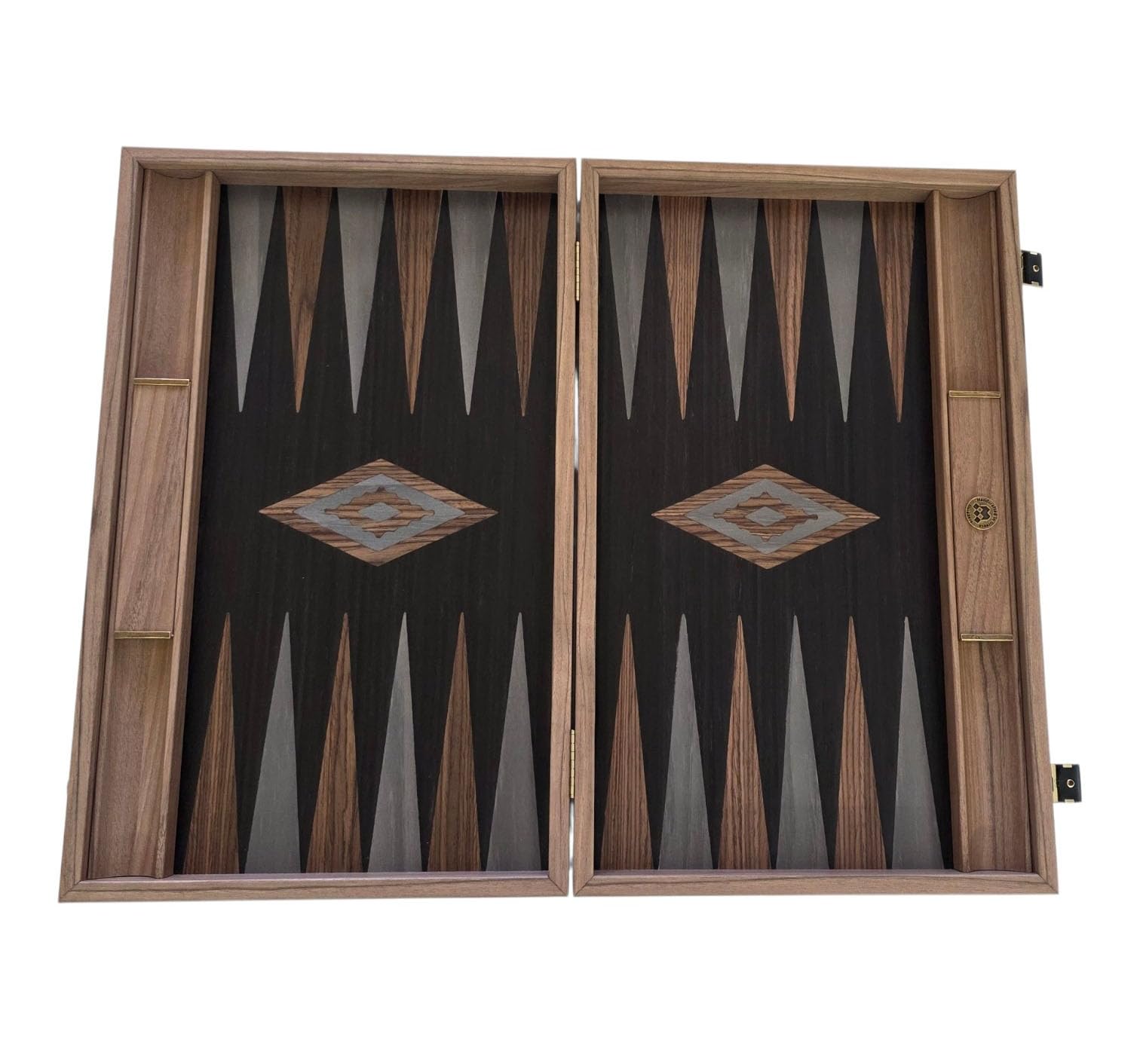 Set di backgammon in noce americano di alta qualità realizzato a mano con legno di quercia nera