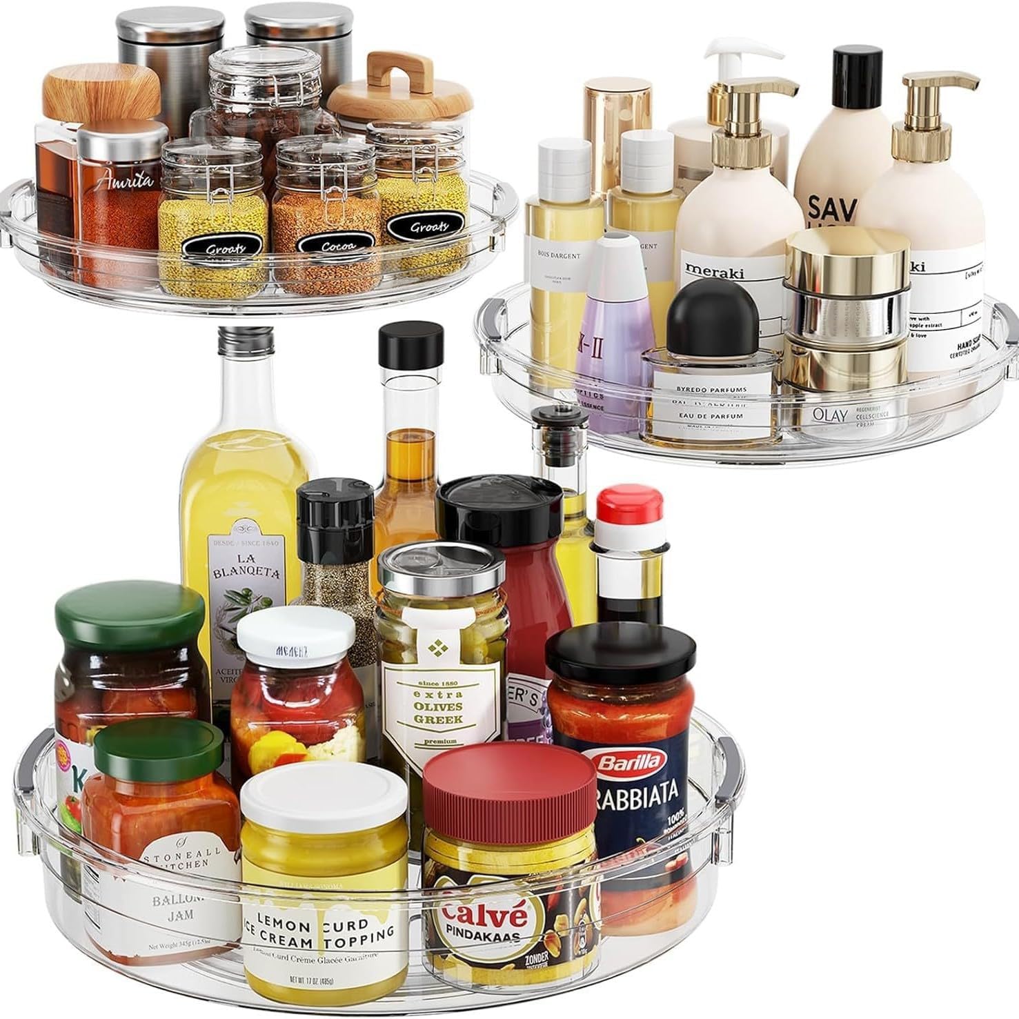 360° Rotating Spice Rack Organizer - Multi-Layer Spinning Carousel for Condiment Bottles, Space-Saving Kitchen Storage (Non-Slip Base) (large size)