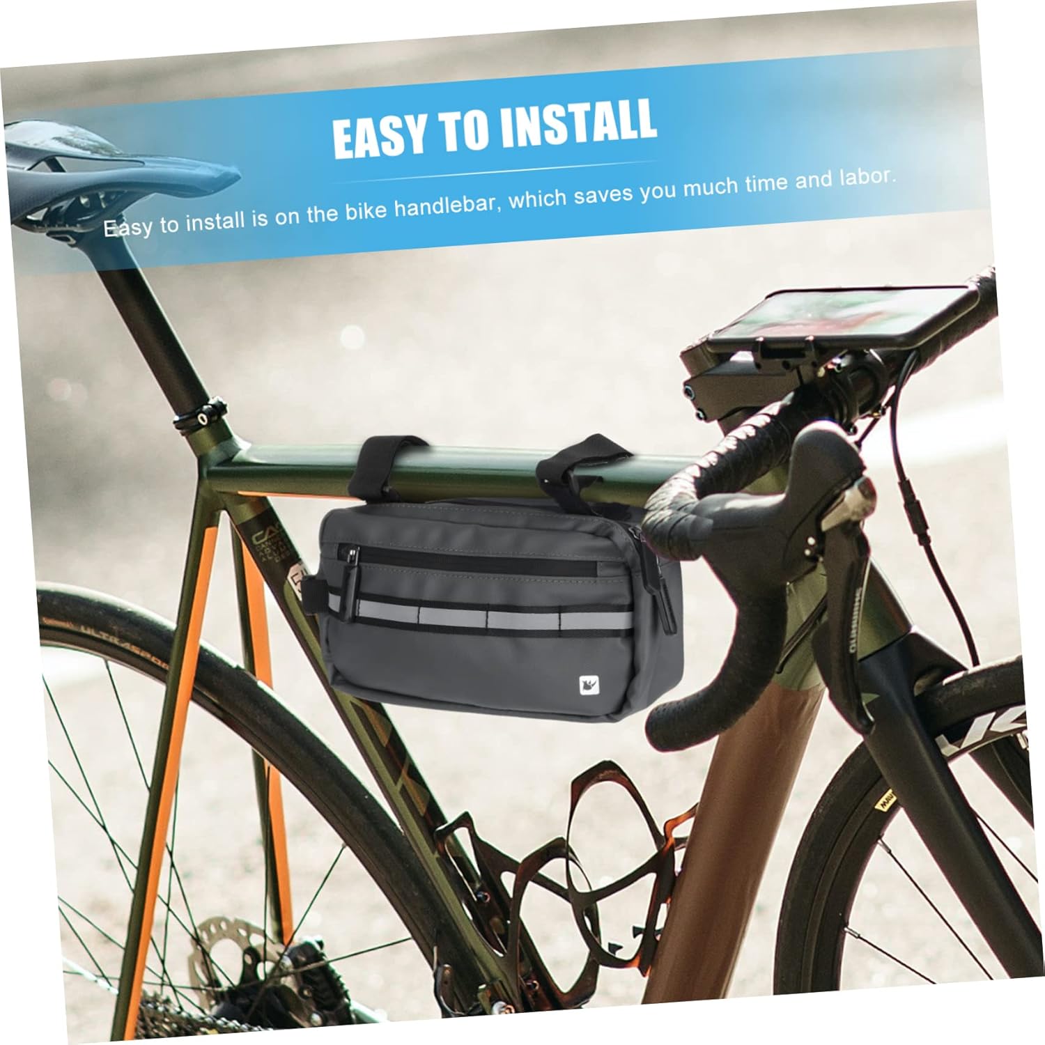 VICASKY 1Pc Bike Handlebar Bag Durable Cycling Pouch for Easy Installation and Removal Stylish Cross for Commuting and