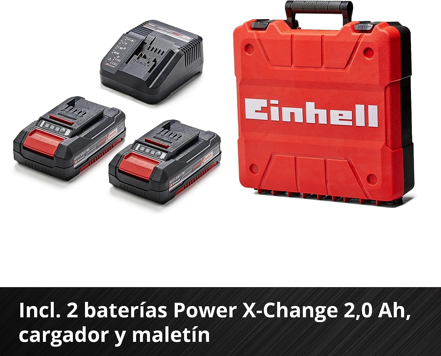 Einhell Taladro/destornillador con batería TE-CD 18/50 Li BL Power X-Change (iones de litio, 18V, máx 50 Nm, portabrocas 13 mm, sistema electrónico velocidad, incl. 2 baterías 2,0 Ah y cargador)