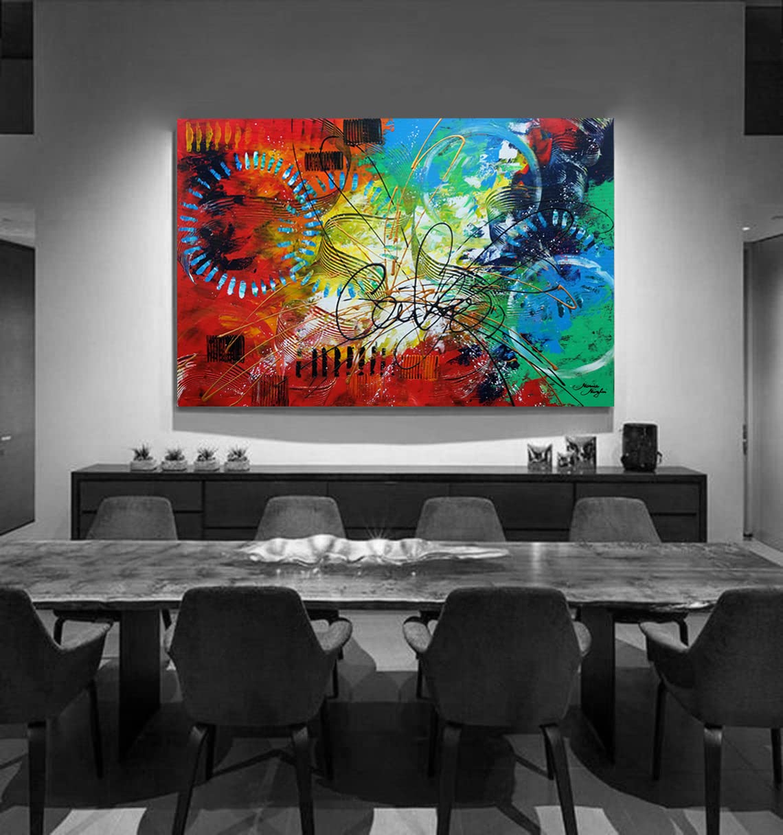 Monica Mirafiori I 90x60 cm I Tableau Peint à la Main I Modèles Tableau I Peintre Moderne I Tableaux Peintures I Toile sur Cadre en Bois