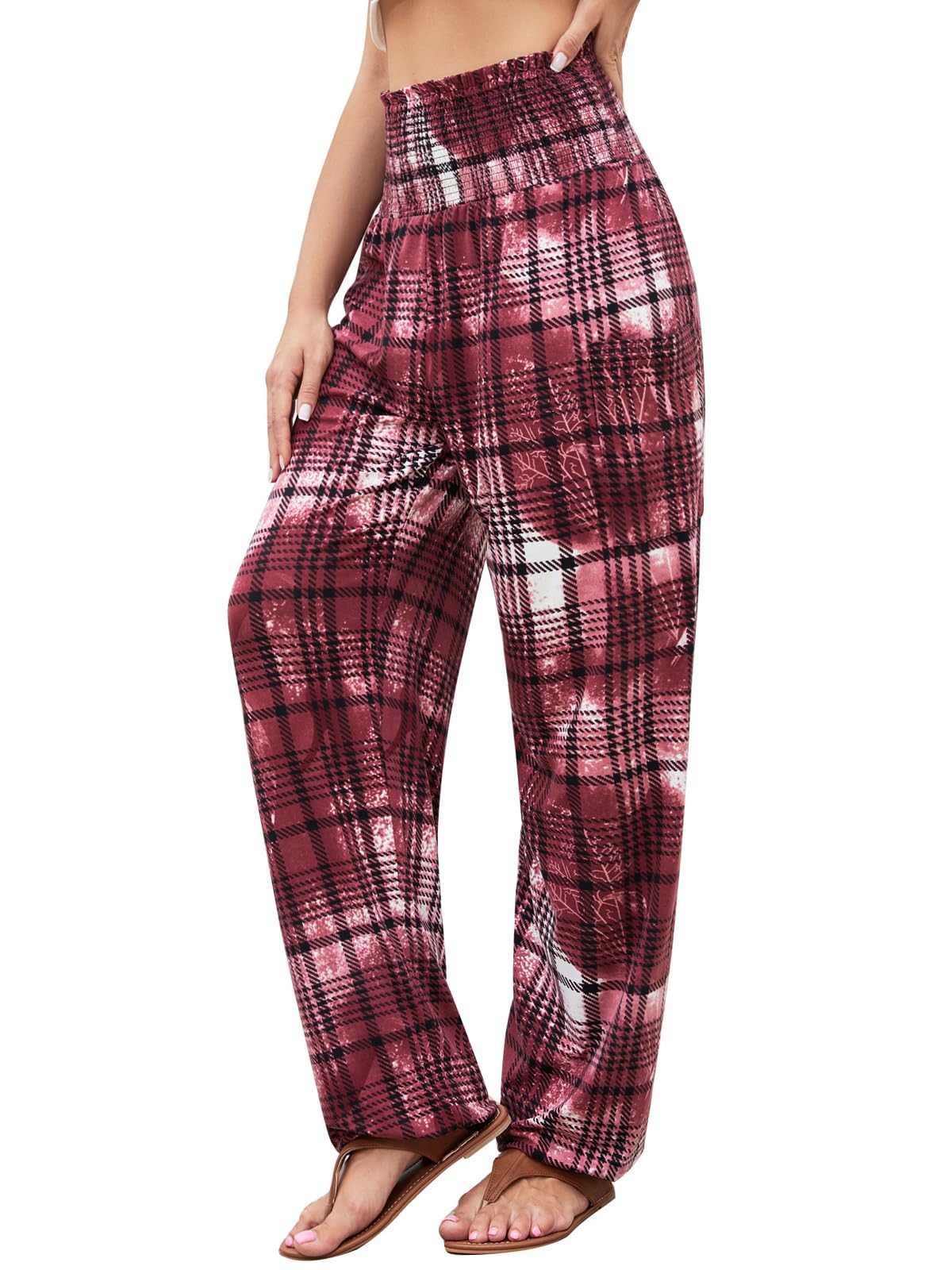 QIANXIZHAN Women's Harem Pants, High Waist Yoga Boho Trousers with Pockets