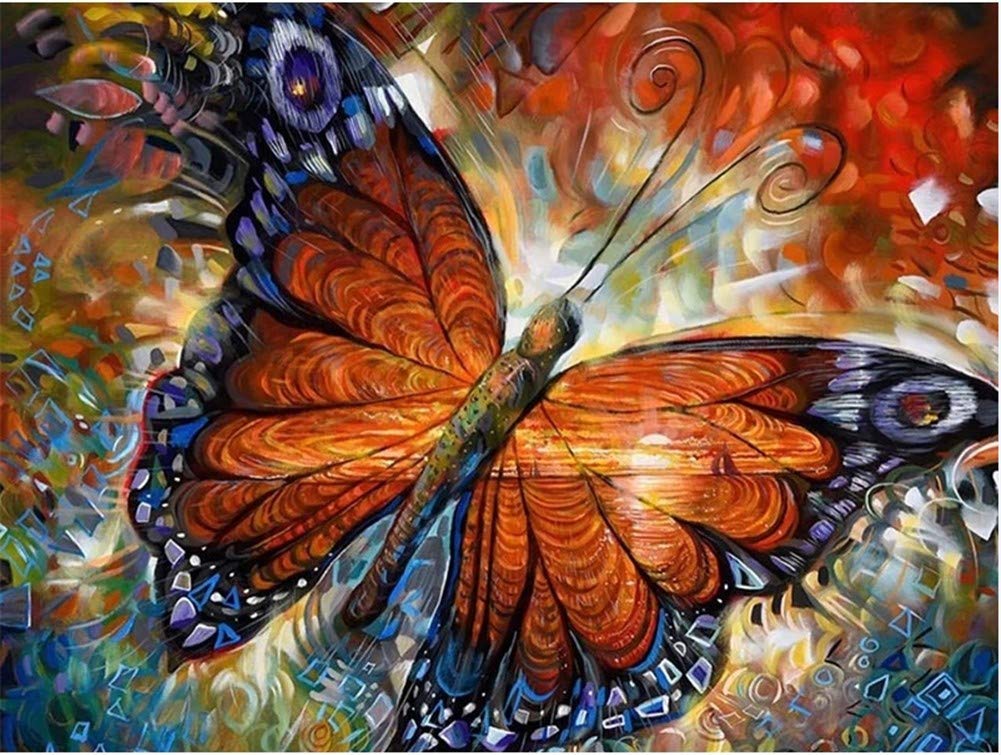 Peinture diamant complet papillon coloré en kit de broderie 5D strass art mural géant 80x100cm