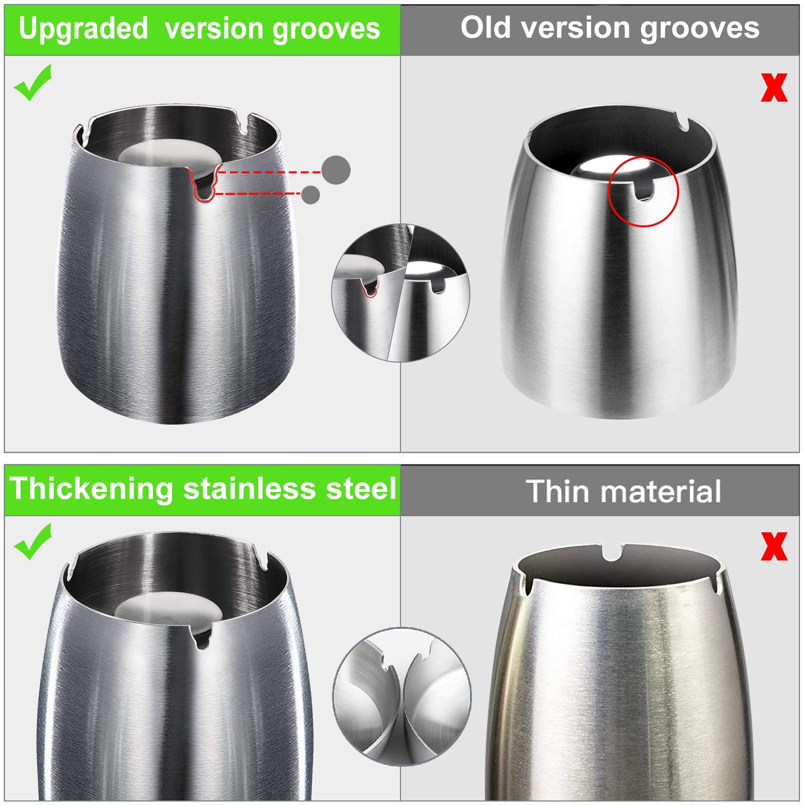Posacenere da Esterno in Acciaio Inox Antivento Antiodore con Coperchio