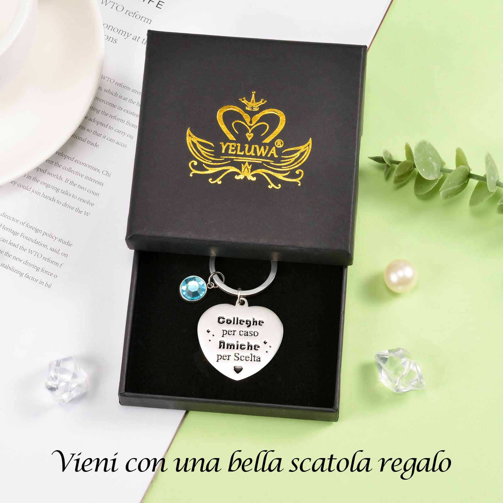 YELUWA Colleghe Per Caso Amiche Per Scelta Portachiavi Amicizia Regalo Amica Regalo Migliore Amica Portachiavi Amica Regalo Collega Donna Regalo Amica Compleanno Regalo Per Amica Portachiave Regalo