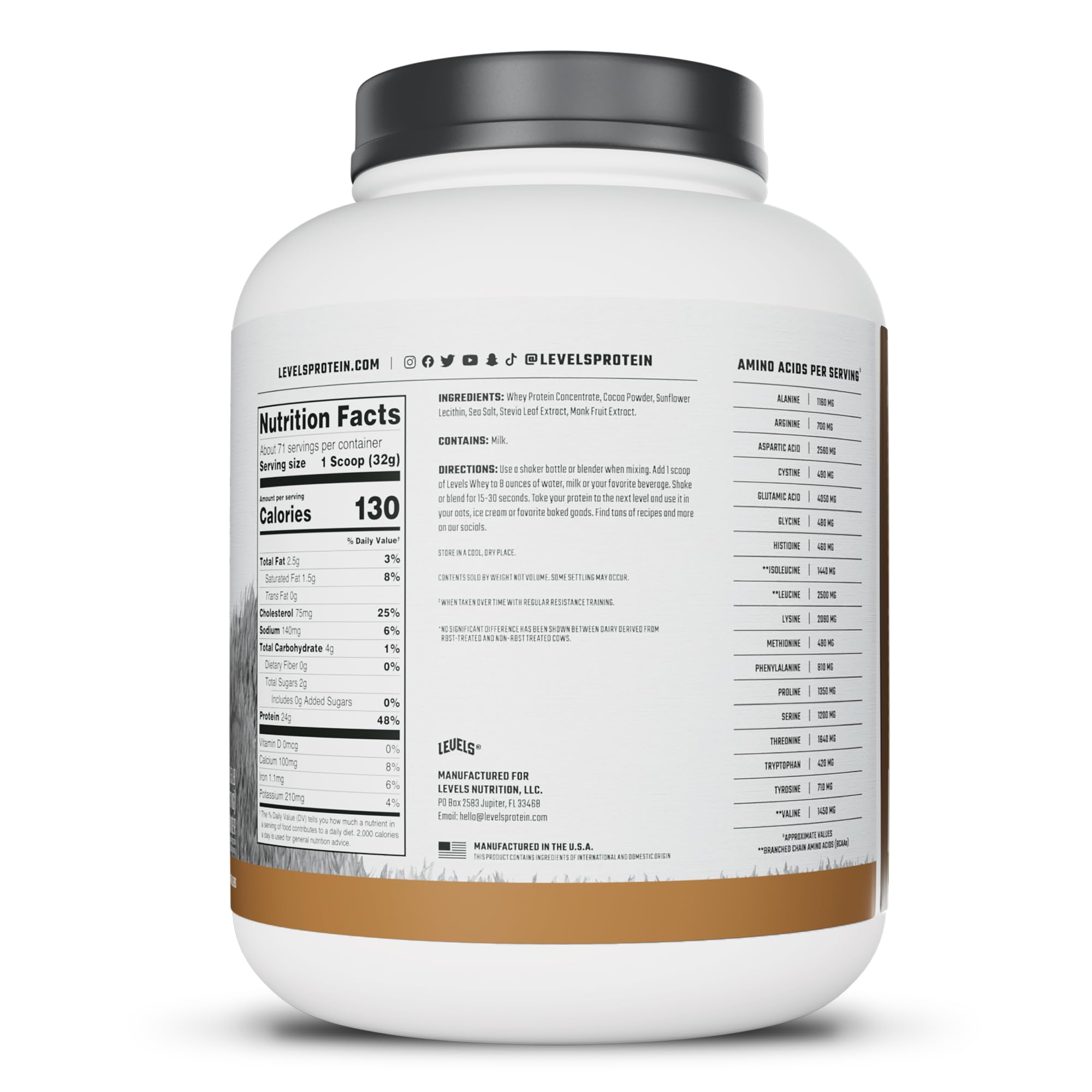 Levels Whey Protein Powder, No Artificials, Double Chocolate, 5LB — Amazon image 8