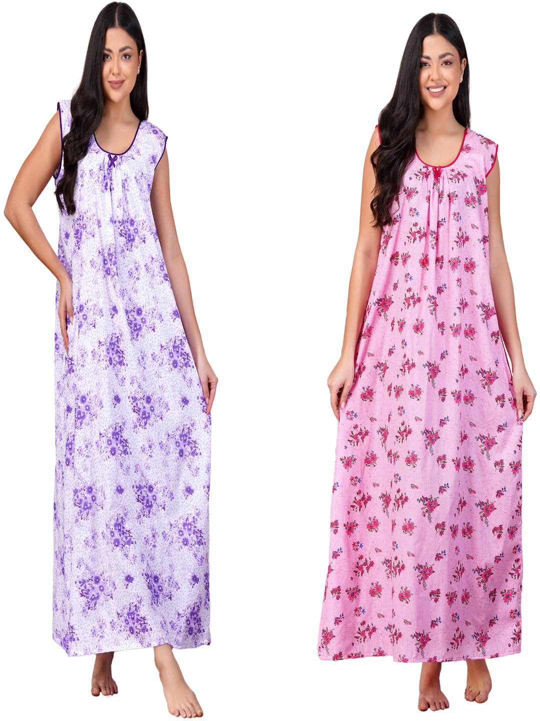 breezly Woman's Pure Cotton Nighdress Nighty Multicolour-picture-41