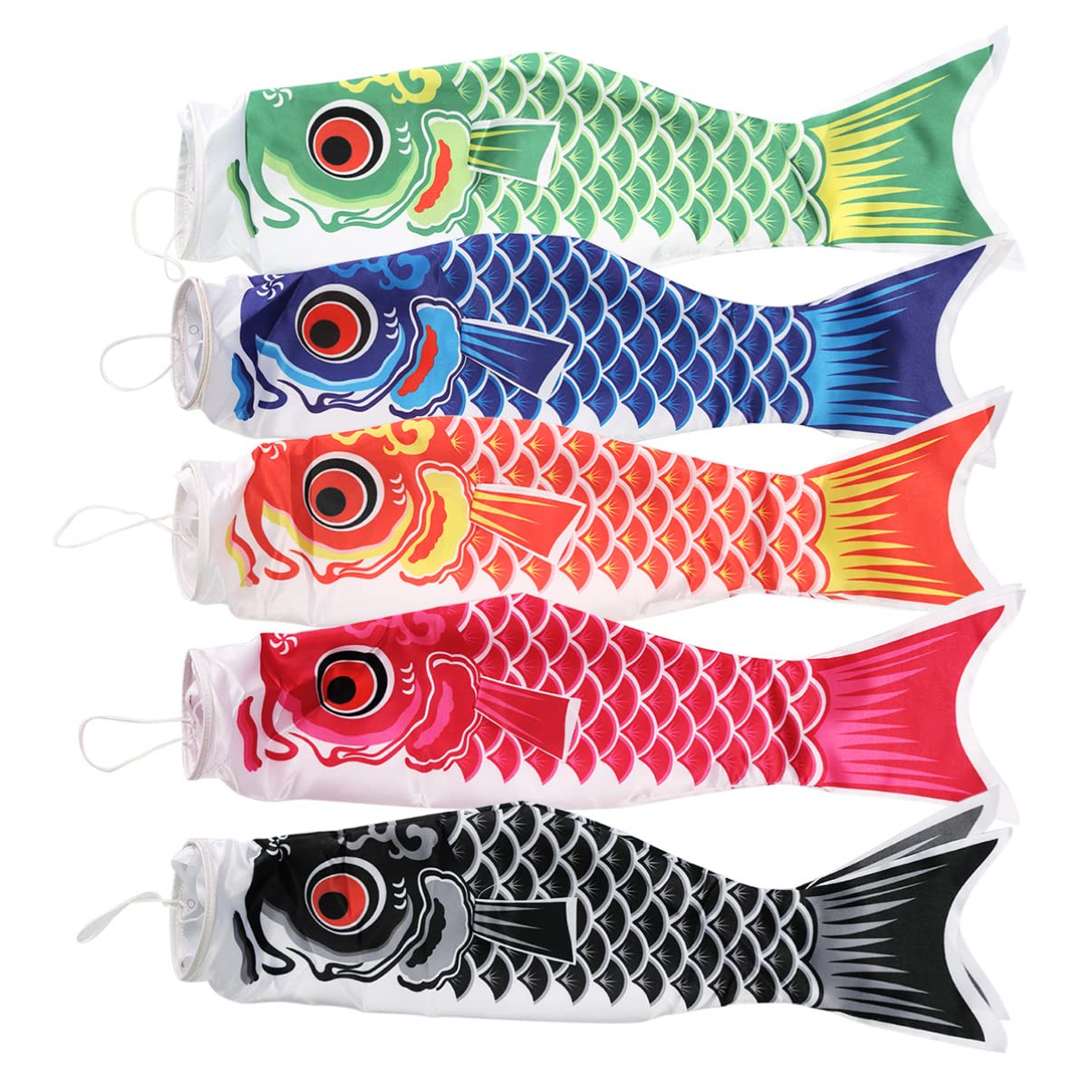 Sewroro 5Pcs Japanese Carp Windsock Fish Wind Streamer Fish Flag Kite Flag Koinobori Hanging 70CM for Sushi Bar Garden Boys Day Decor Outdoor Decor Japanese Decor