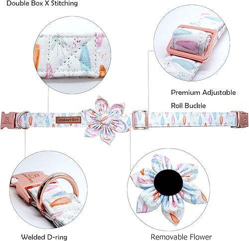 Miniatura 116 de Lionheart glory Collar de perro con bandera estadounidense, collar de flores para perro del 4 de julio, resistente y ajustable, collar patriótico