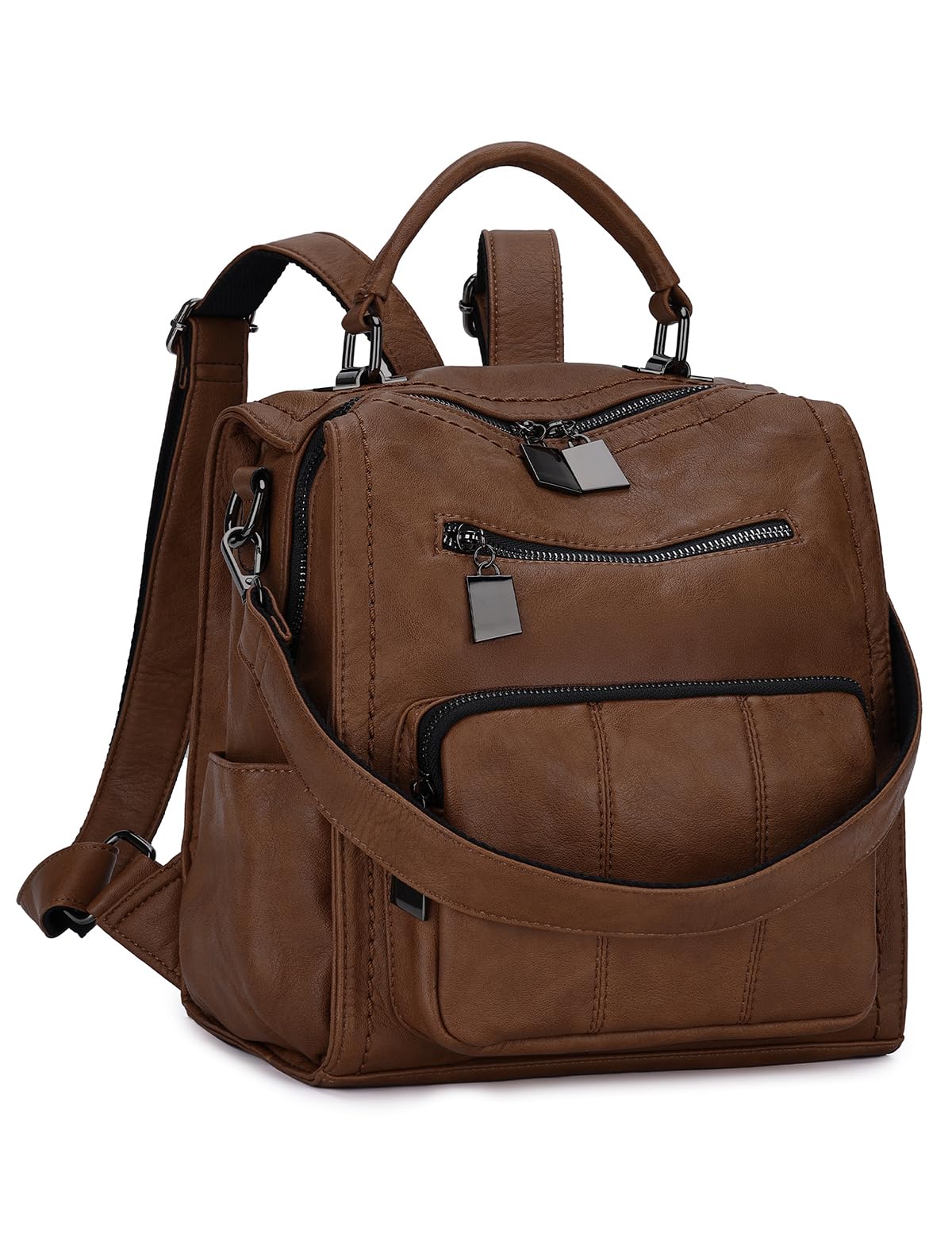 RAVUO Backpack Purse for Women, Fashion Leather Handbags Designer Convertible Satchel Ladies Shoulder Bag 3 Ways to Carry