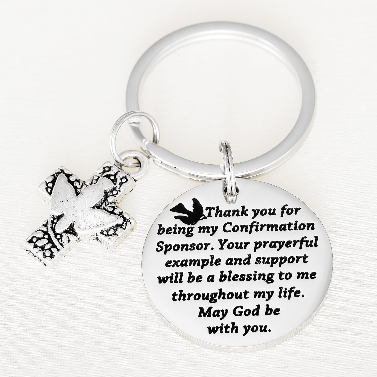 Kivosliviz Confirmation Sponsor Gifts Keychain Sponser Gift Appreciation Key Chain Thank You for Being My Confirmation Sponsors Keychain