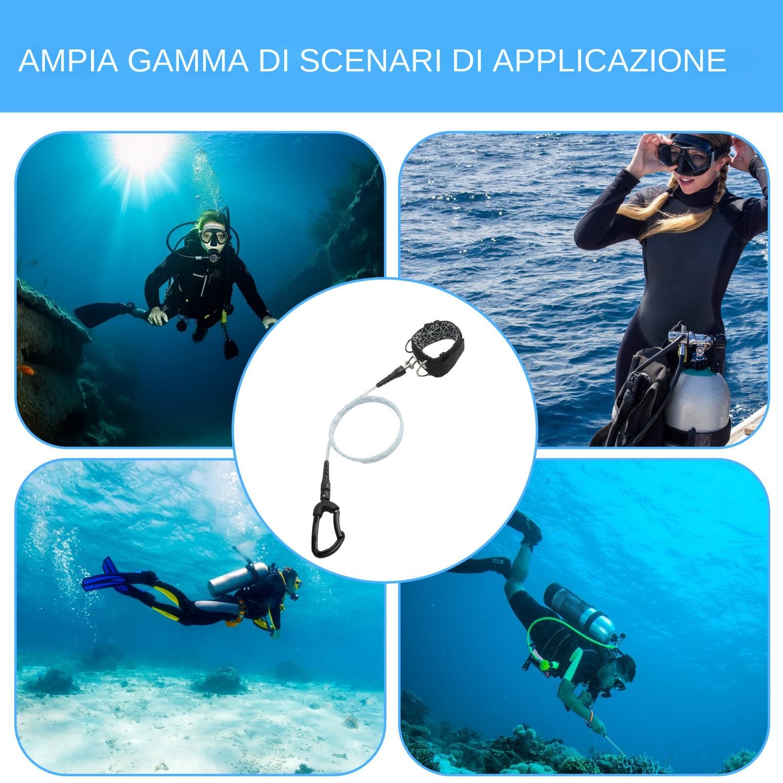 Cordino per apnea, corda per apnea,Cordino da nuoto resistente per sport acquatici all'aperto | Attrezzatura di sicurezza per immersione, cordino di sicurezza per immersione per sport acquatici,