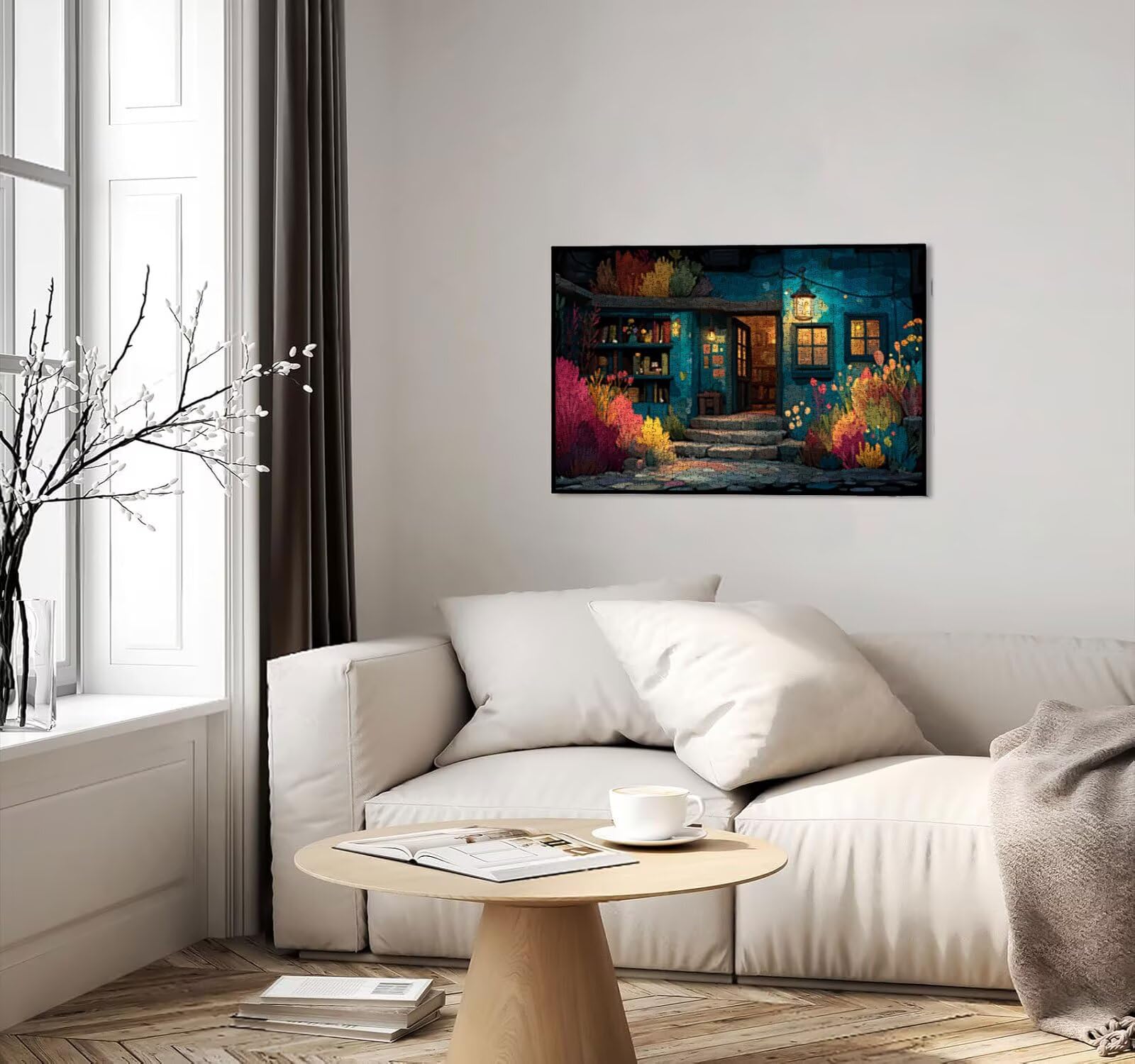 Układanka 2000 sztuk, Książka Ogród Domu Puzzle dla dorosłych, Drewniane Puzzle z Wykwintnym Pudełkiem, Niemożliwe Klasyczna układanka, Gra edukacyjna Puzzle, Dekoracja ścienna Prezent R5KH797