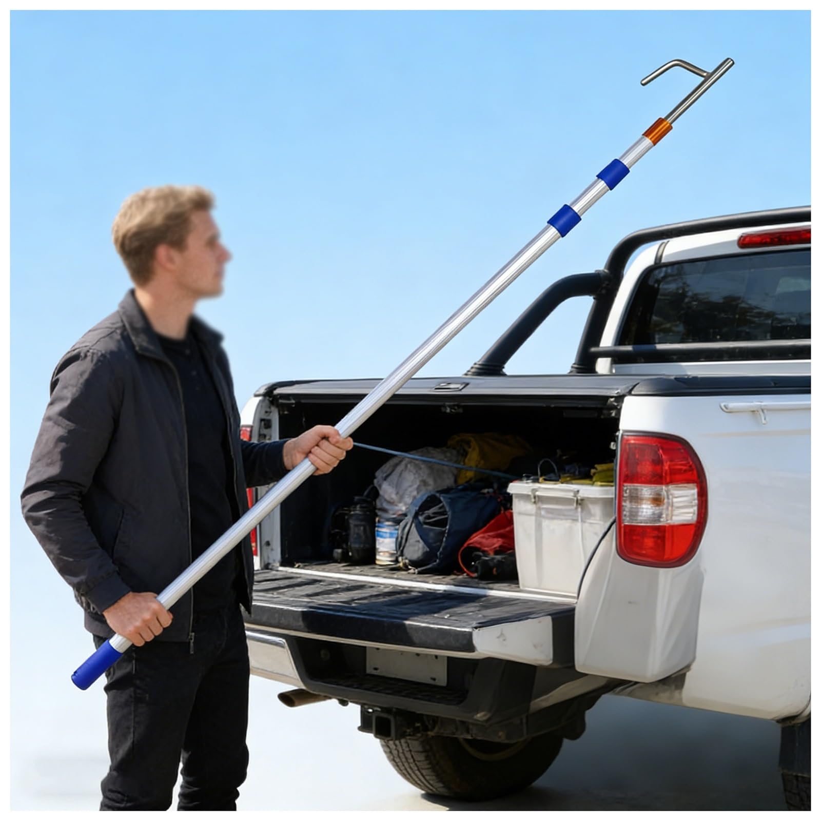 Gancio telescopico per barca, palo di ormeggio in alluminio per attracco, picking e trazione, 200-600 cm
