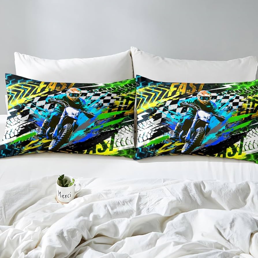 Amazon.com: Dirt Bike Bedding Set Twin Size Kids Motocross Rider Amazon.com: Dirt Bike Bedding Set Twin Size Kids Motocross Rider