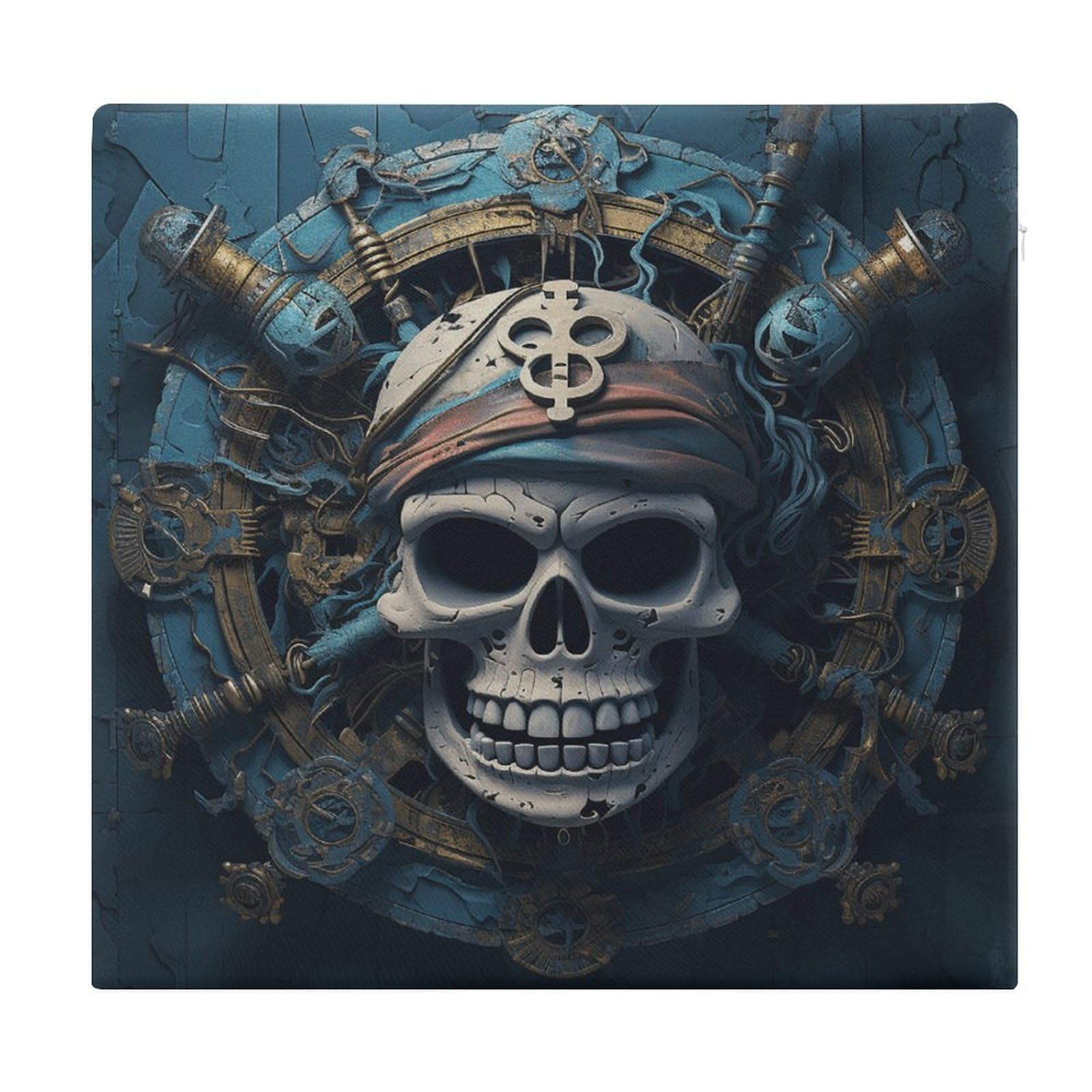 Adfgyerh Style Skeleton Pirate Cushions Memory Foam For Adults, Seat Cushion Chair Pads Soft, Square Pillows For Dining, Kitchen, Office, Patio Chairs
