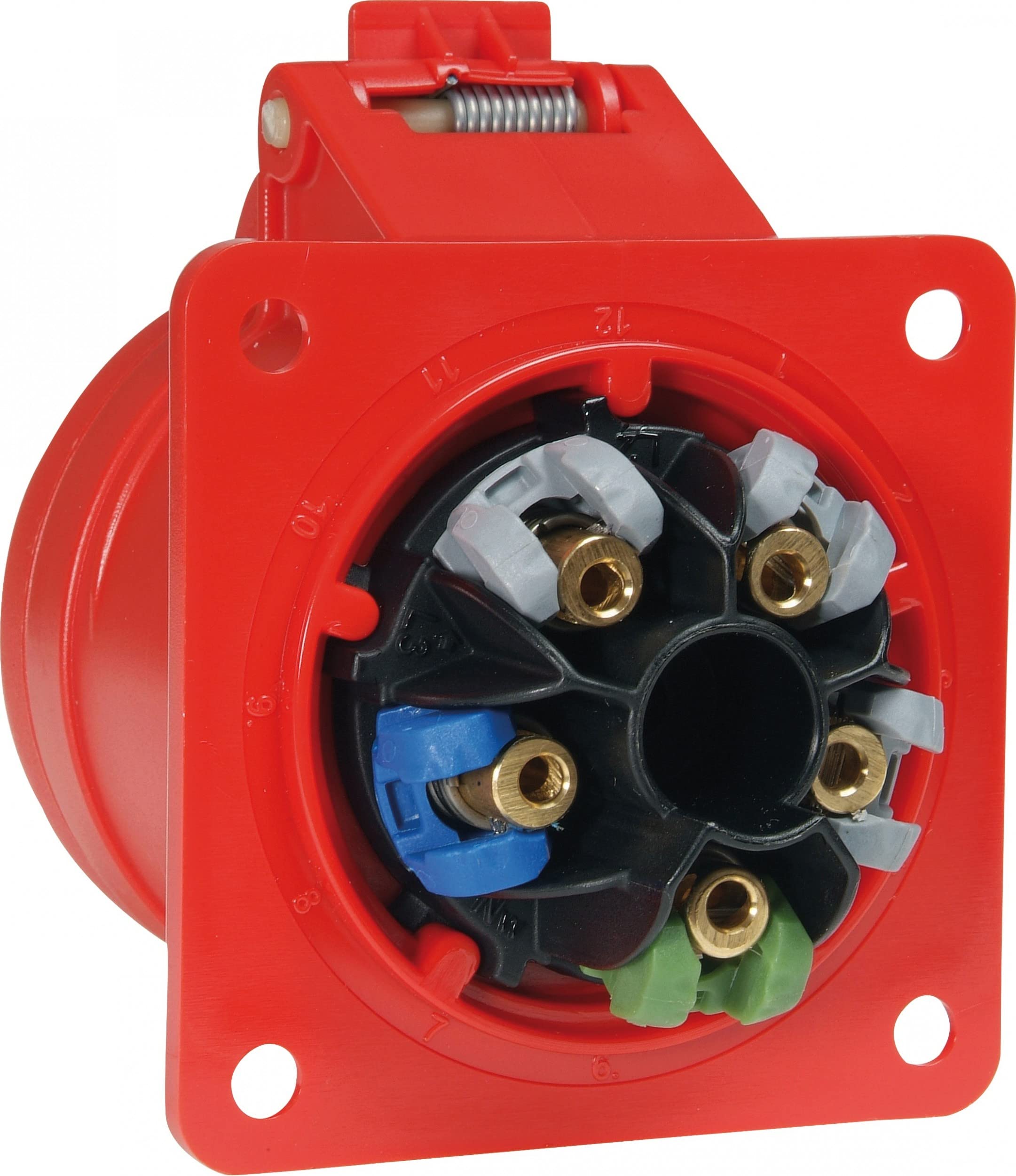 SIROX® CEE Wall Box IP 44, 5-Pin, 400 V, 6 h, Straight Current 16 A, Connection Technology Screw Terminal, Flange Dimensions 70 x 70 mm - Image 3