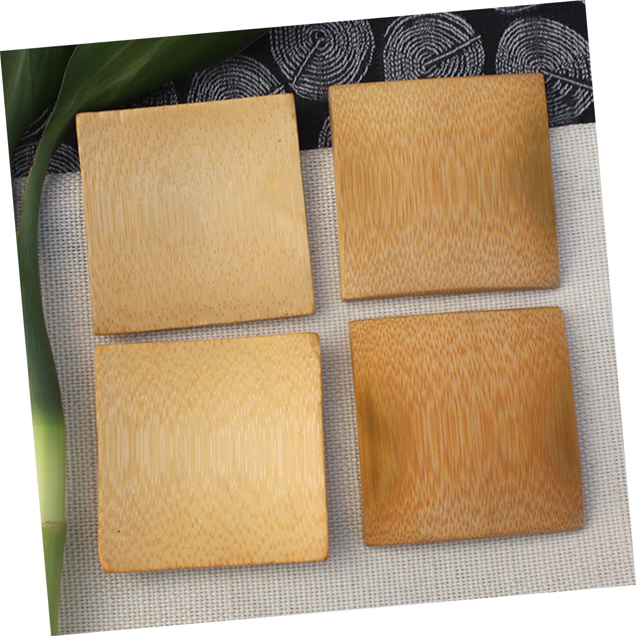 Bamboo Snack Plates Non-toxic Serving Dishes Sauce Dipping Bowls for Side Dish Seasoning for Home Restaurant