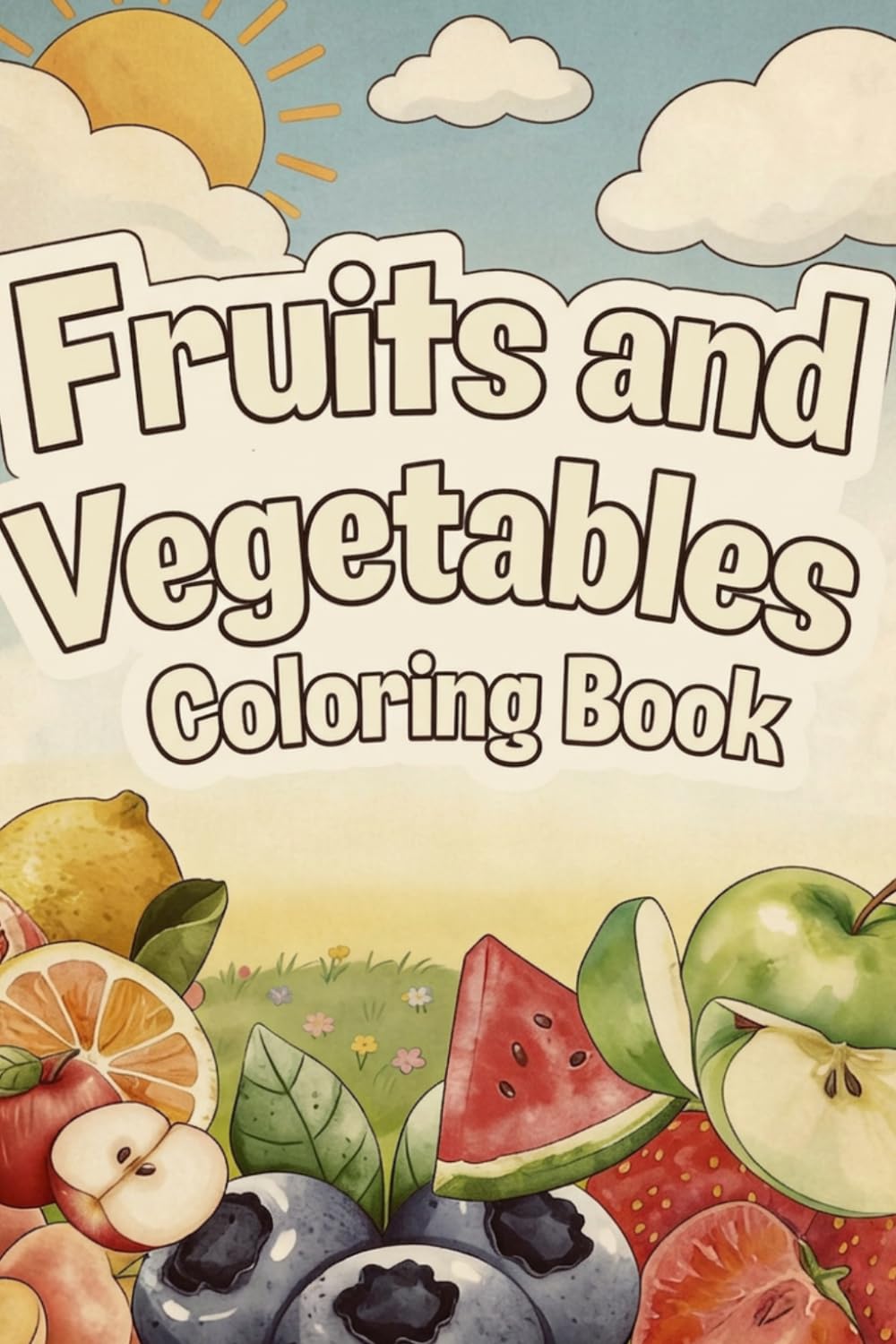 Fruits & Vegetables Coloring Book: Easy, Bold Designs to Help Kids Learn the Fruits & Vegetables While Having Fun