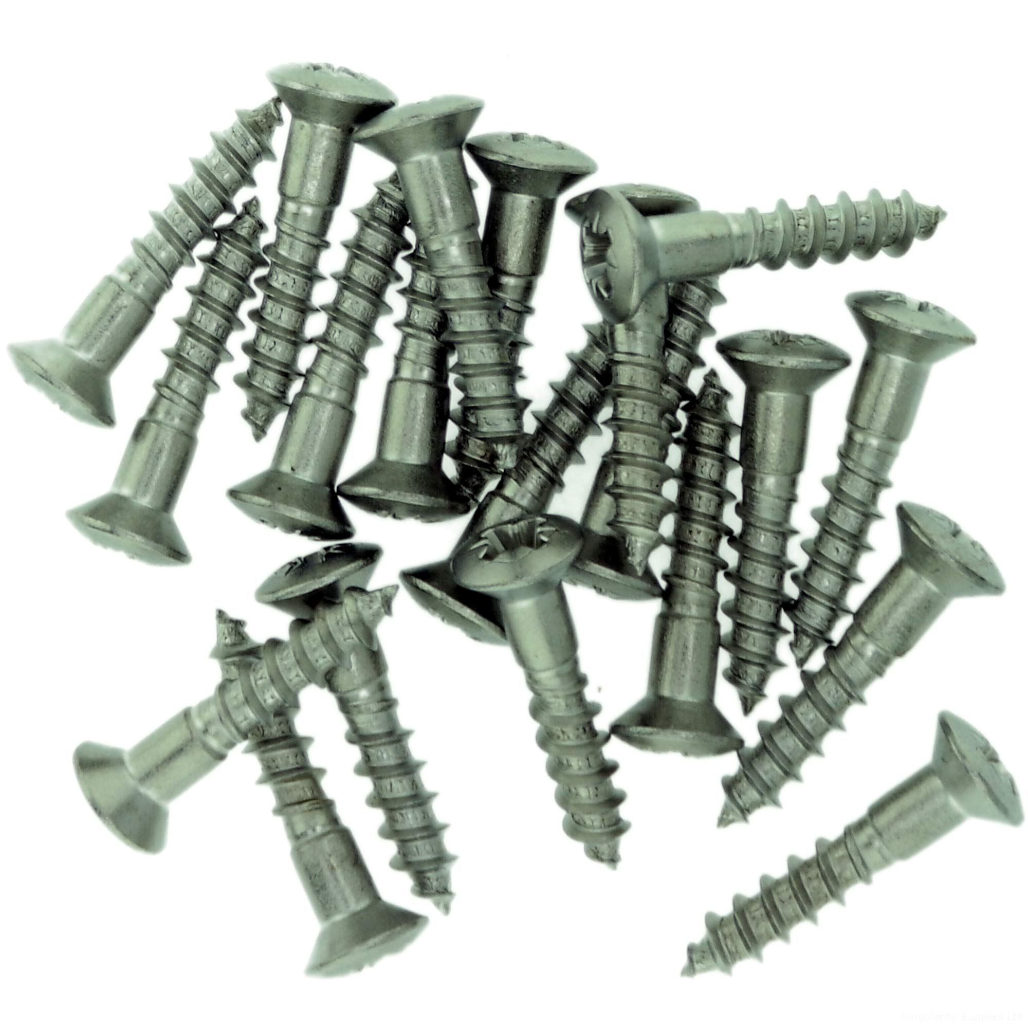 Singularity Supplies No.8 X 1.78 (4.0Mm X 45Mm) Pozi Raised Countersunk Wood Screw - Stainless Steel (A2) (Pack Of 20)