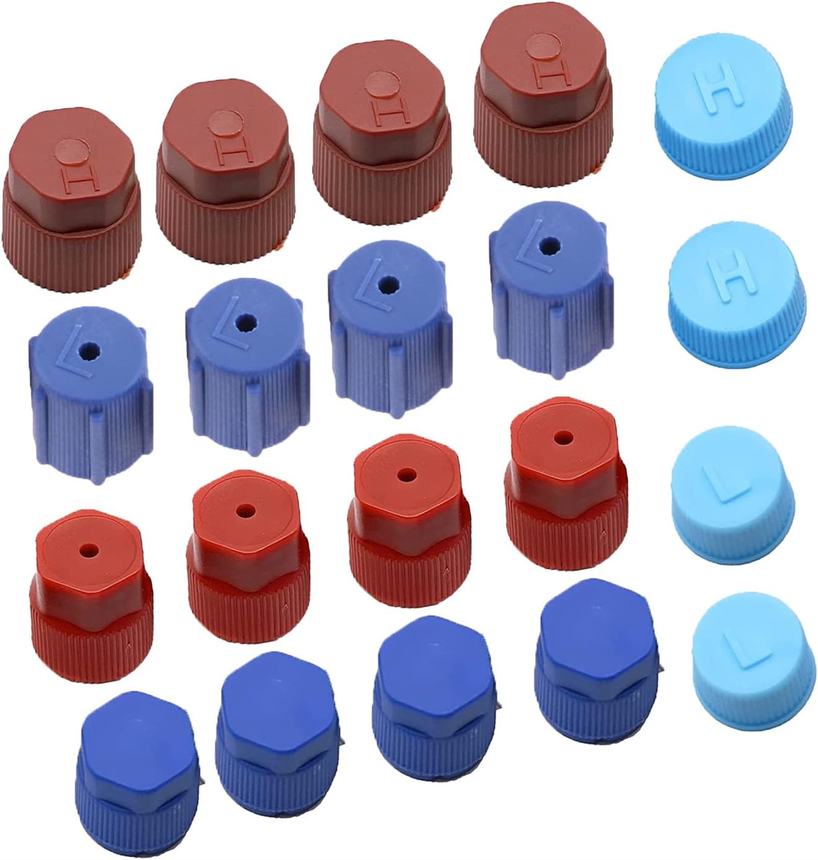 Elnwnnkc Of 20 Adapter Lid Set Connects Coupler Lid Tool Repair Suitable for R134A Air Conditioning Service Caps