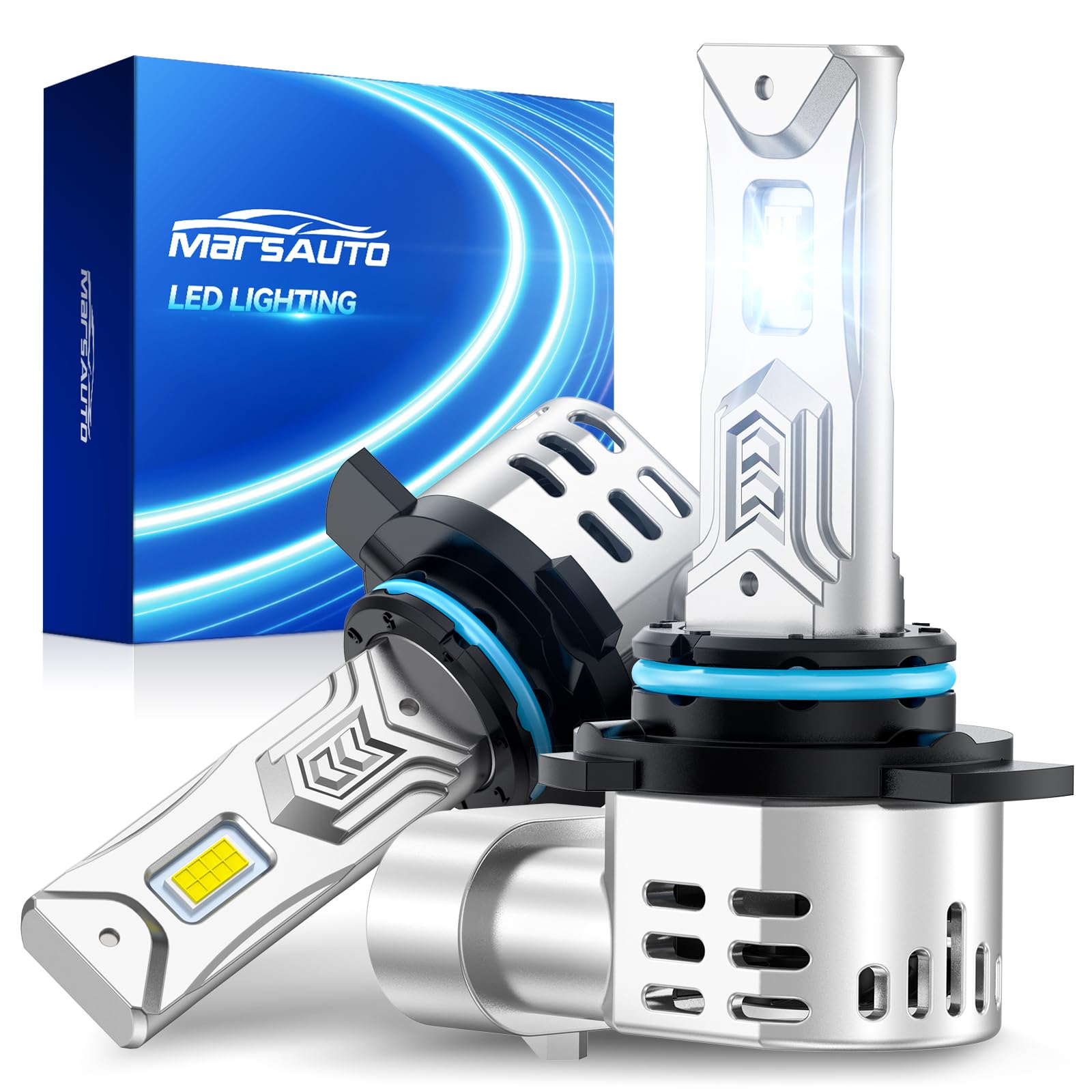 Marsauto 9012 LED Light Bulbs, 60,000LM 12X Brightness - 2 Pack
