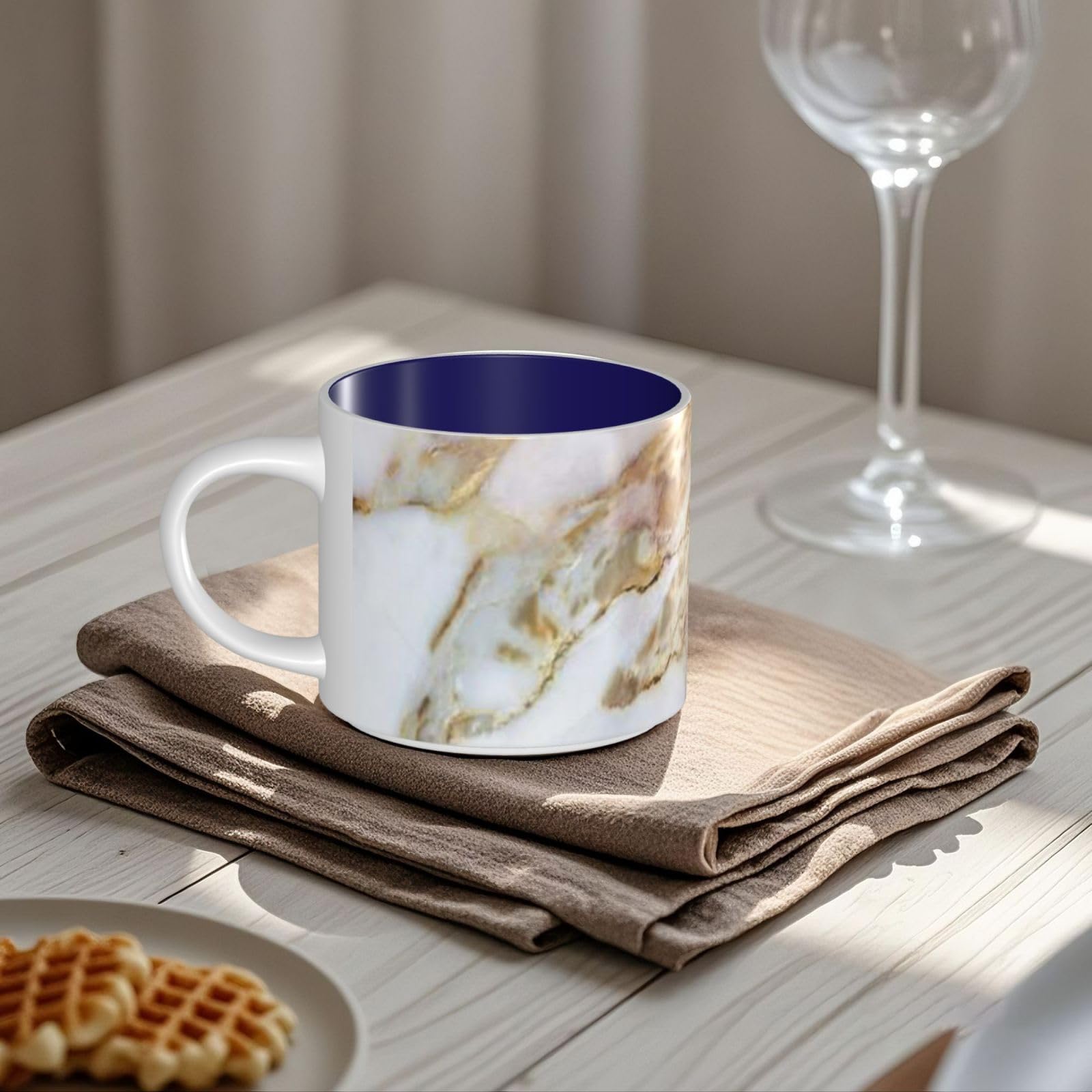 Kubki ceramiczne o dużej pojemności z nadrukiem marmurowym filiżanka do kawy