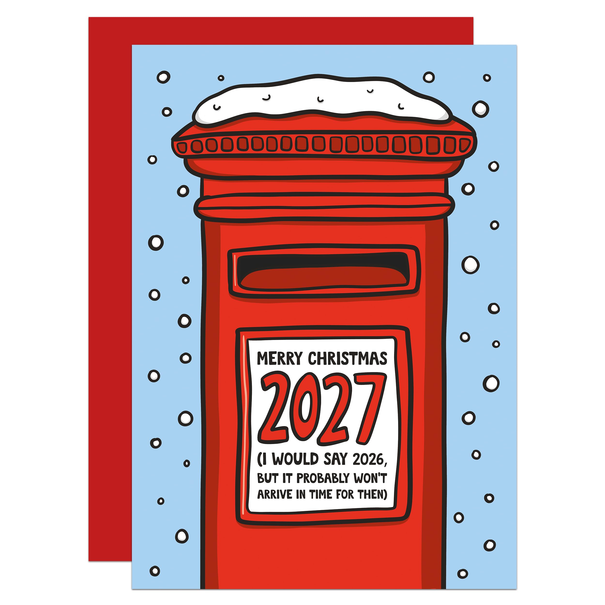 Belated Christmas Card, Funny, Late, Royal Mail, Post Delay, For Family, Lost Mail