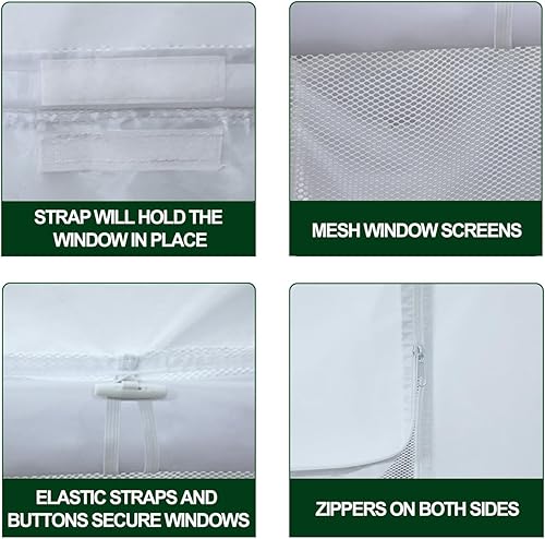 Miniatura 3 de Eurmax - Kit de paredes con cierre para toldo de 10 x 20pies, con ventana de malla y puerta enrollables, solo 4 paredes (color blanco)