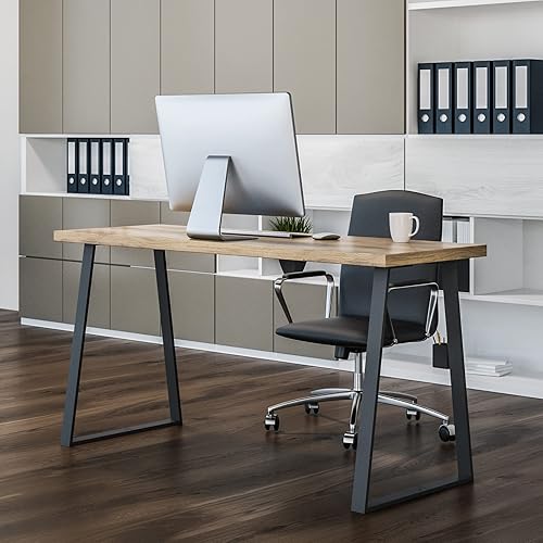 Miniatura 6 de Signstek - Juego de 4 patas de mesa de metal resistente de diseño industrial, para mesas auxiliares, escritorios modernos y mesas de noche