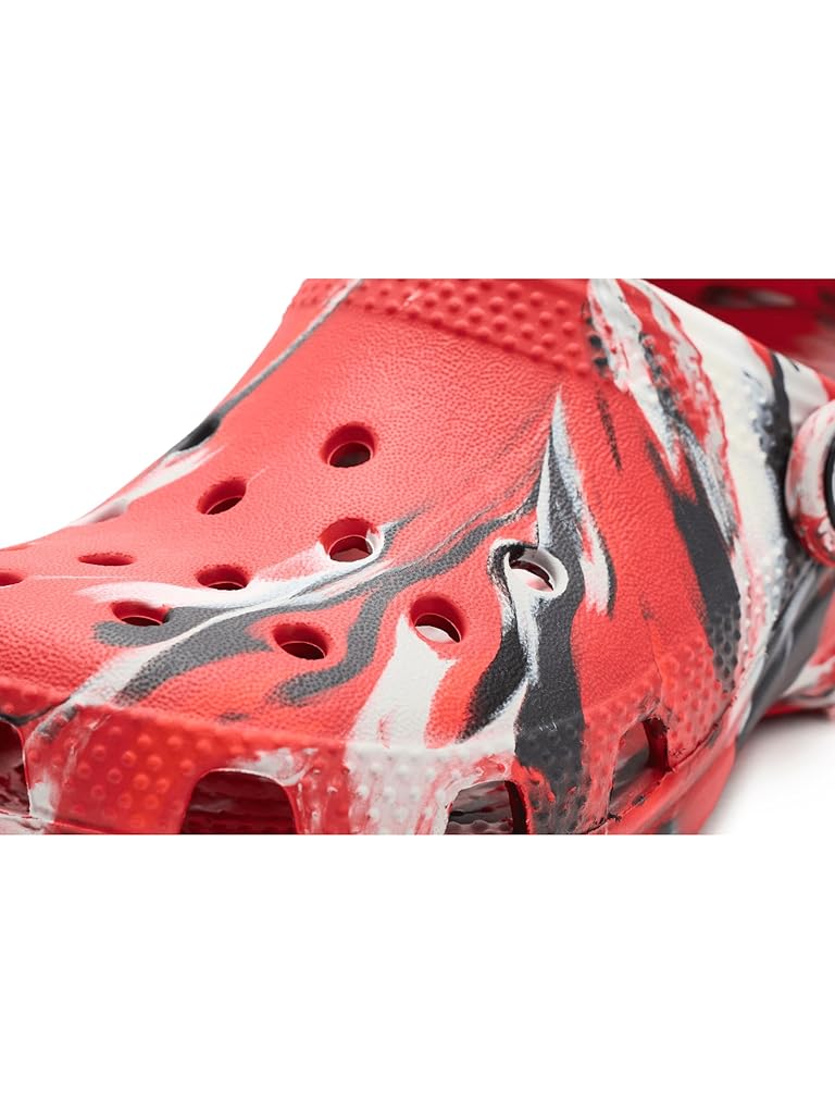 Red Crocs Classic Marbled Tie-Dye Clog