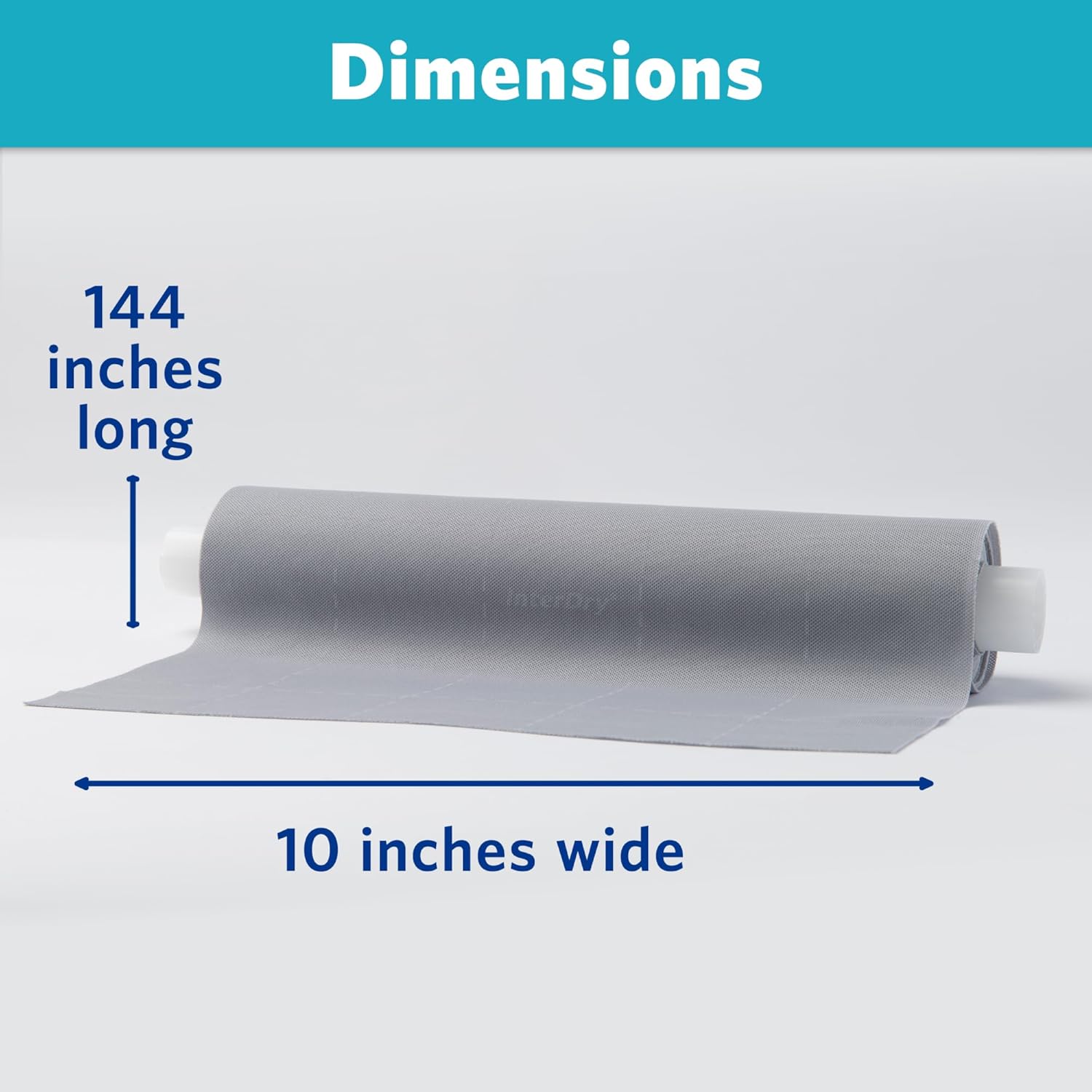 InterDry Moisture-Wicking Fabric with Silver – Manages Moisture & Friction in Skin Folds – 1 roll, 10" by 144"