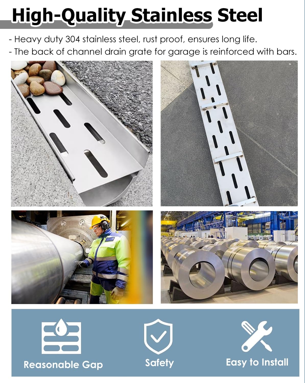 Rejilla de cubierta de canalón en forma de U Amazon.com: ENHEN Cubierta de rejilla de drenaje en forma de U