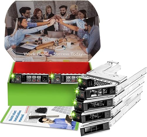 Miniatura 6 de WORKDONE Paquete de 6 unidades  Organizador de disco duro de 3.5 pulgadas con adaptador de disco duro de 2.5 pulgadas  Compatible con servidores