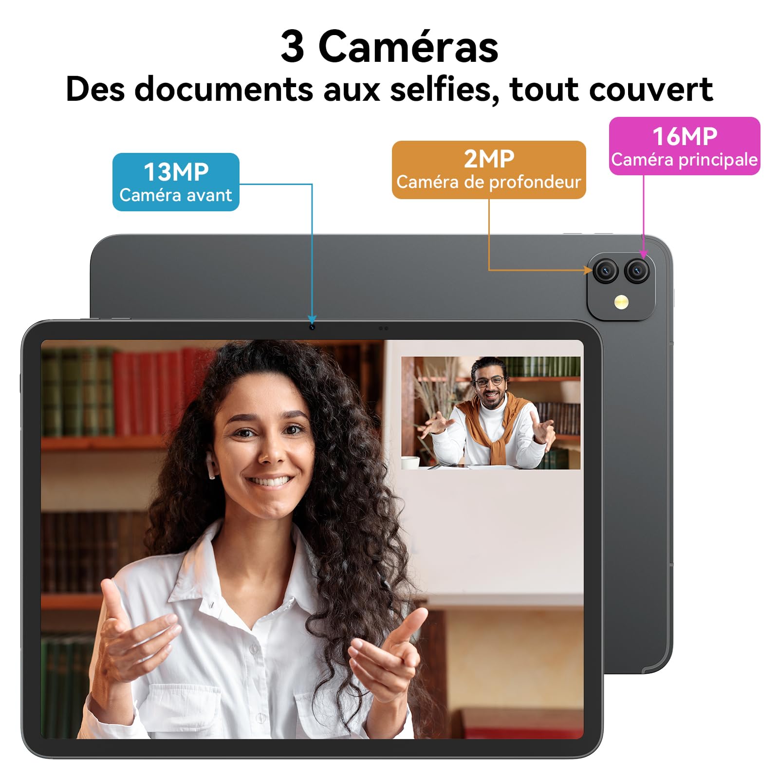 Blackview Tablet Link8 13 cali, Android 15 tabletów z rysikiem, 36 GB RAM+256GB, 90 Hz 2K FHD, tablet do gier Octa Core G100 z klawiaturą, 8400 mAh/GPS, 16 MP, 13 MP, Widevine L1, identyfikator twarzy