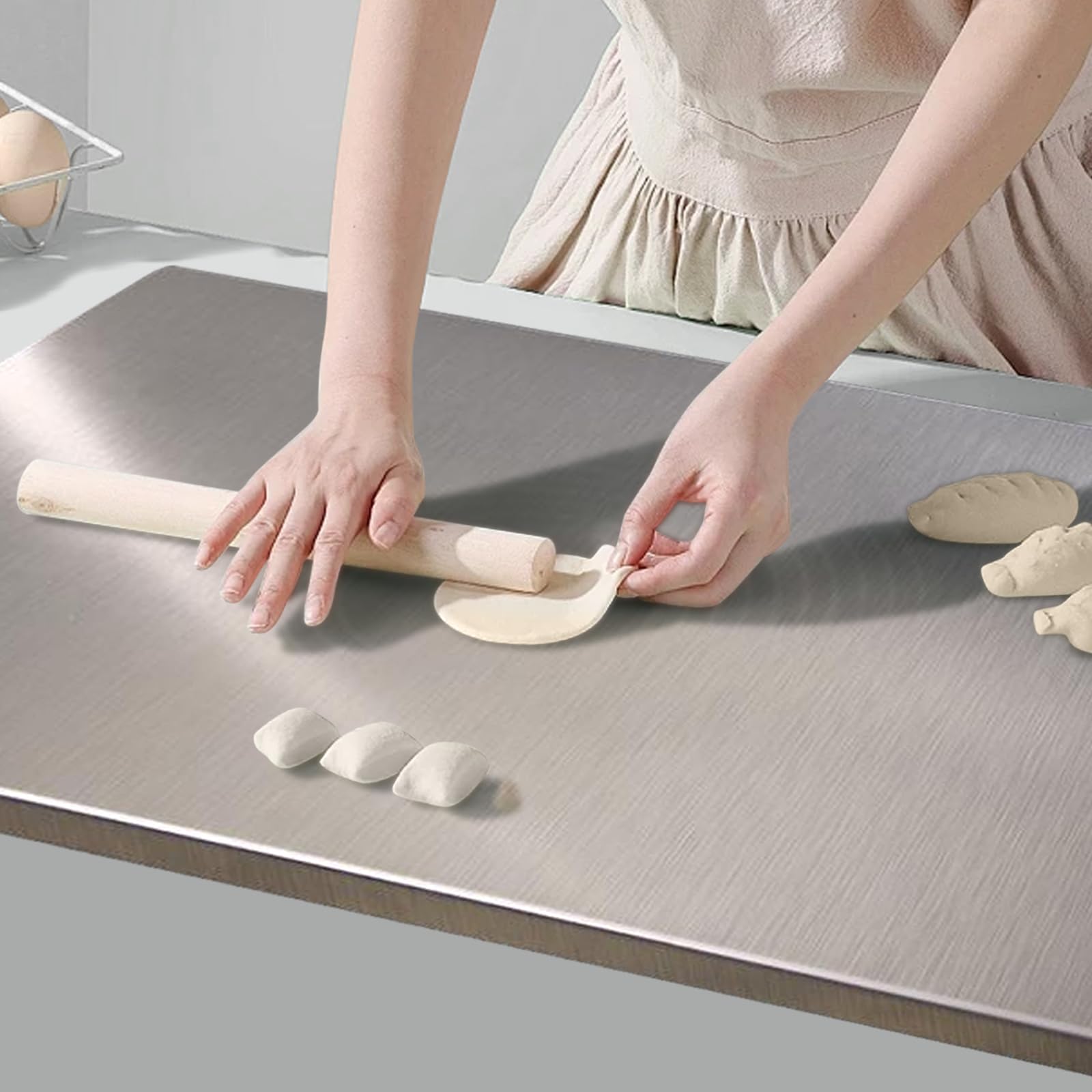 Tablas de cortar de acero inoxidable para la cocina, adecuadas para carne, frutas, verduras, pan y repostería, tablas de cortar de gran tamaño (40 x 30 cm)